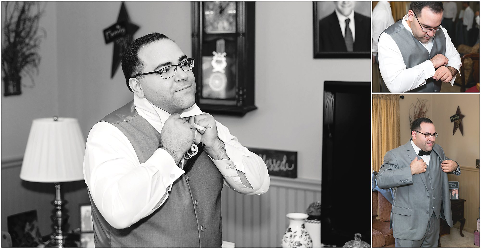 groom getting dressed