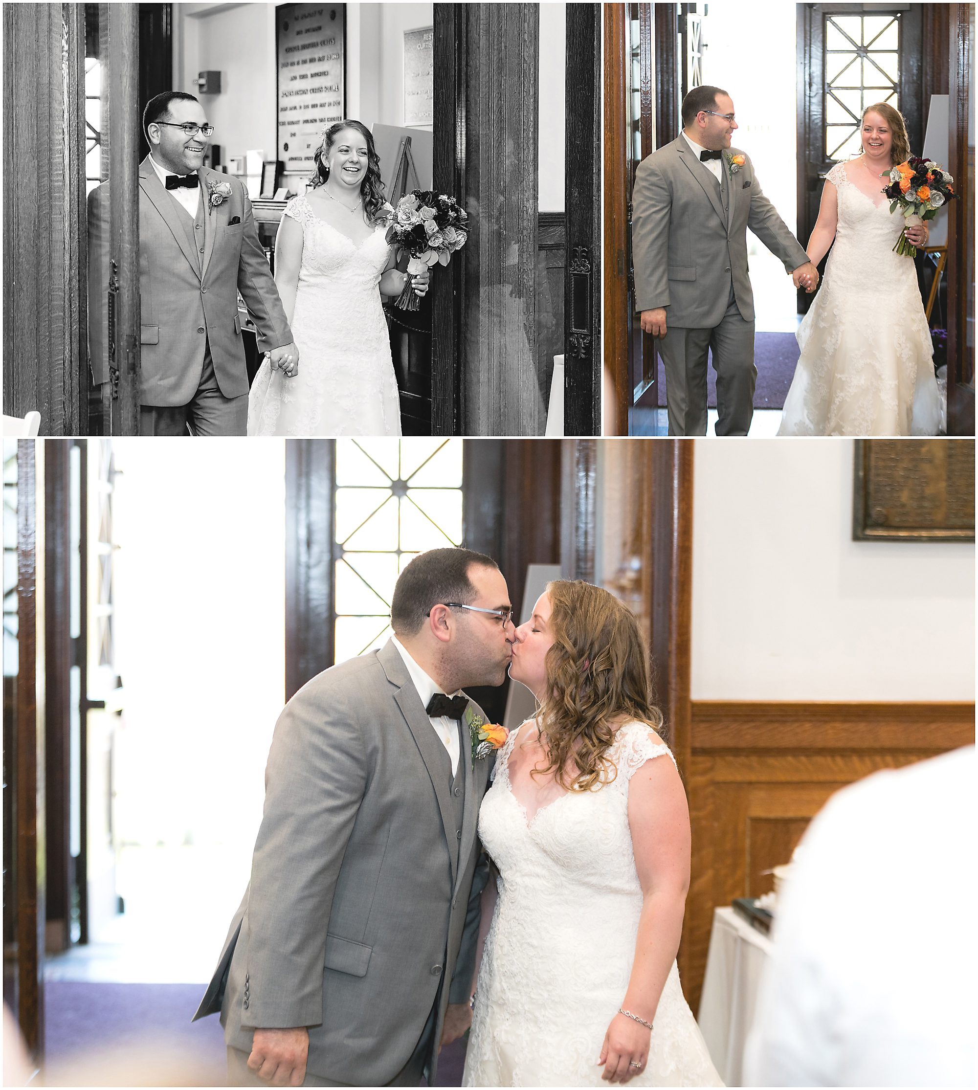 bride and groom enter