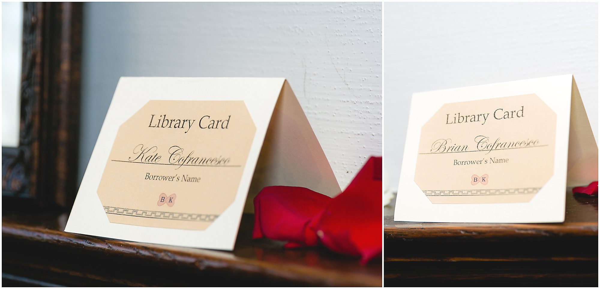 library cards place cards
