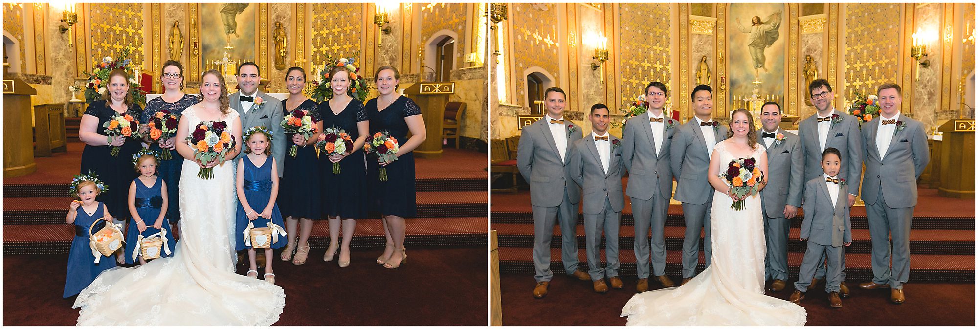 church bridal party portraits