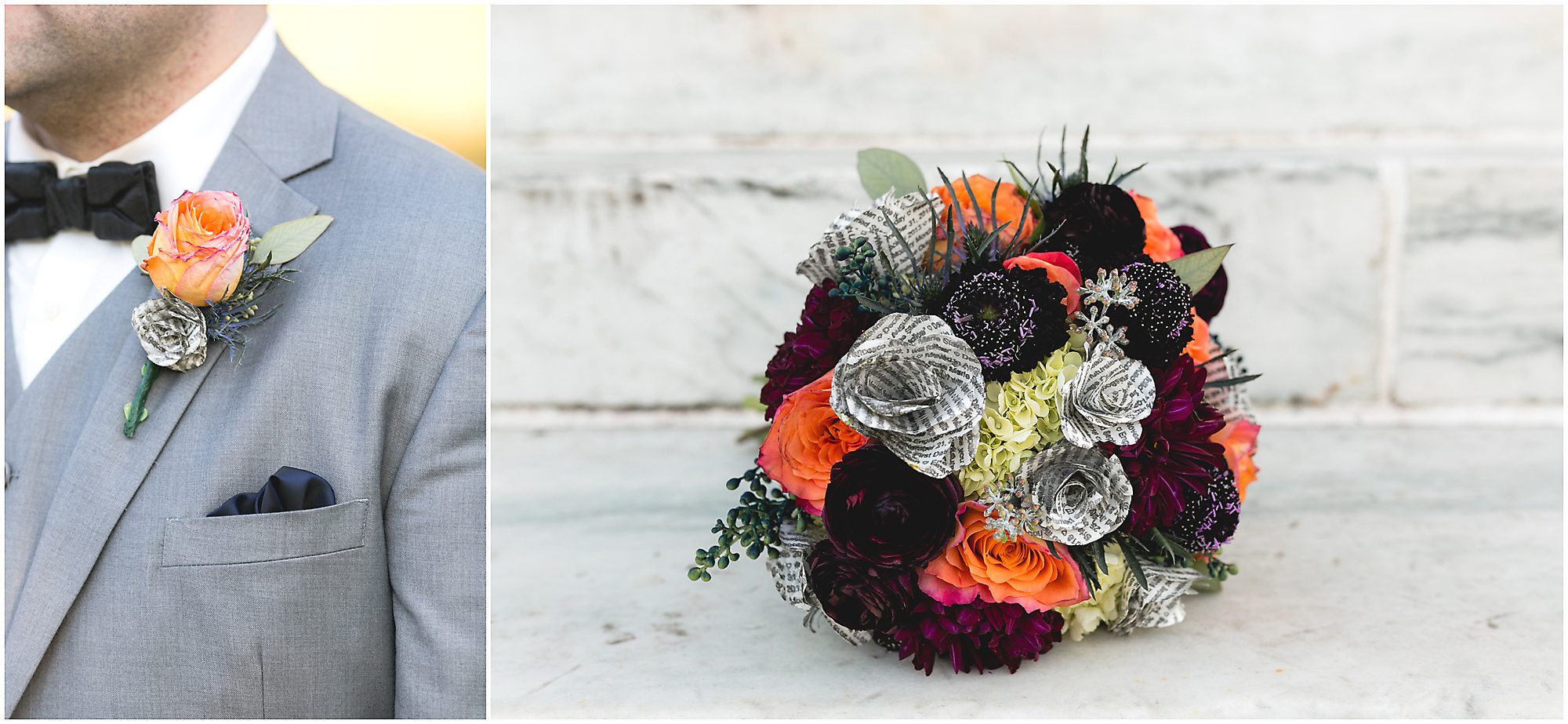 bride and groom flowers