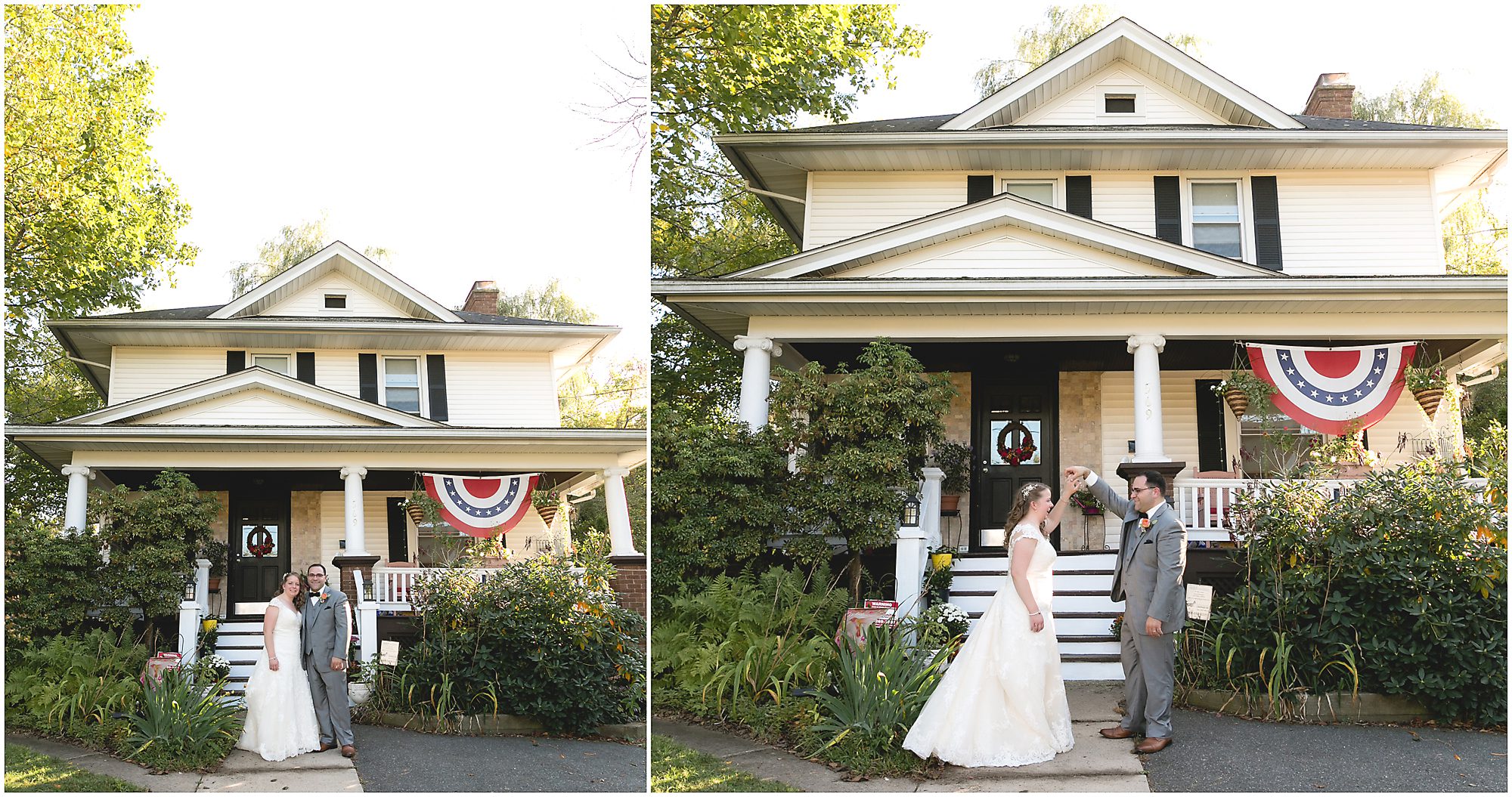 bride groom portraits home