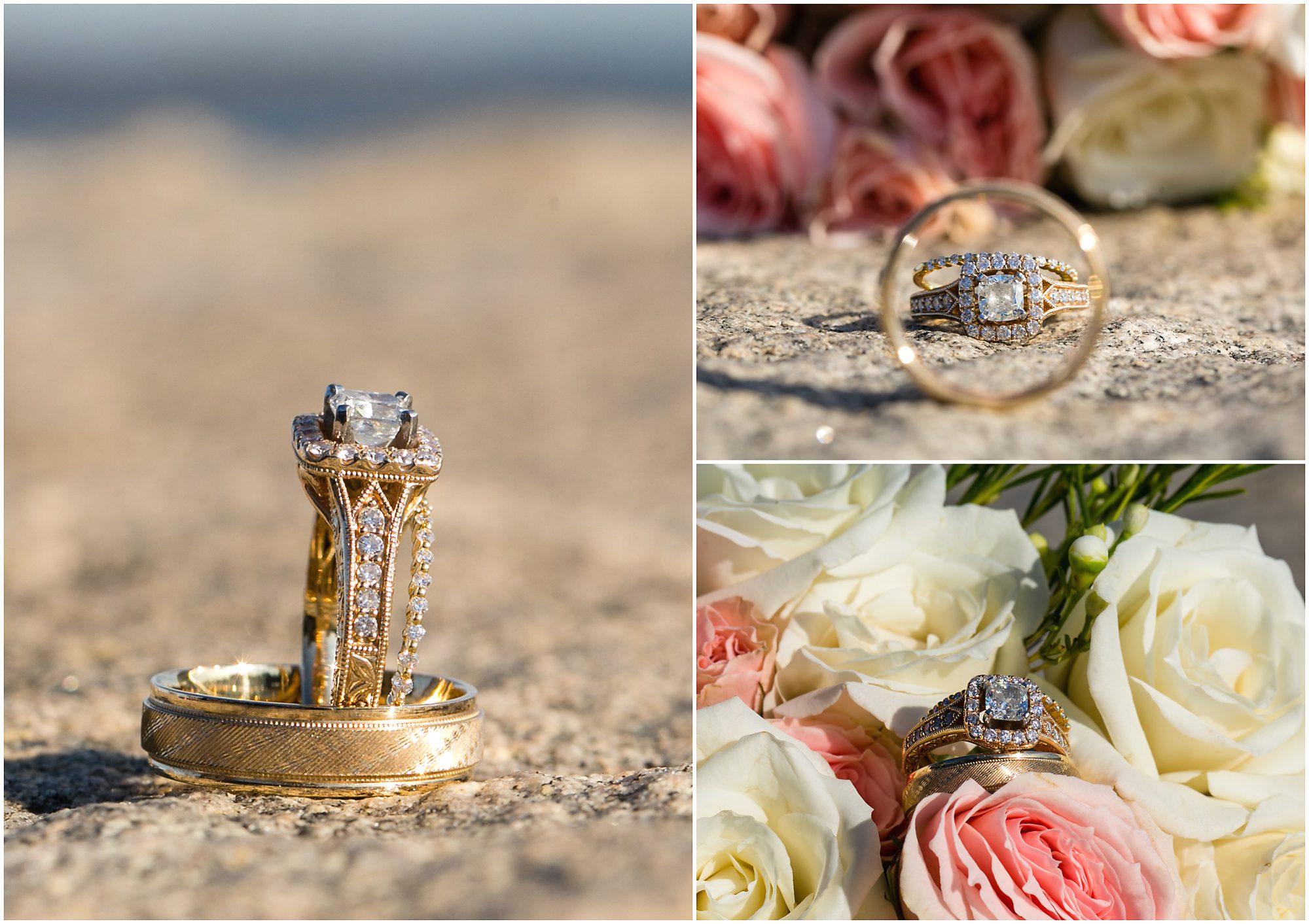 wedding ring set beach