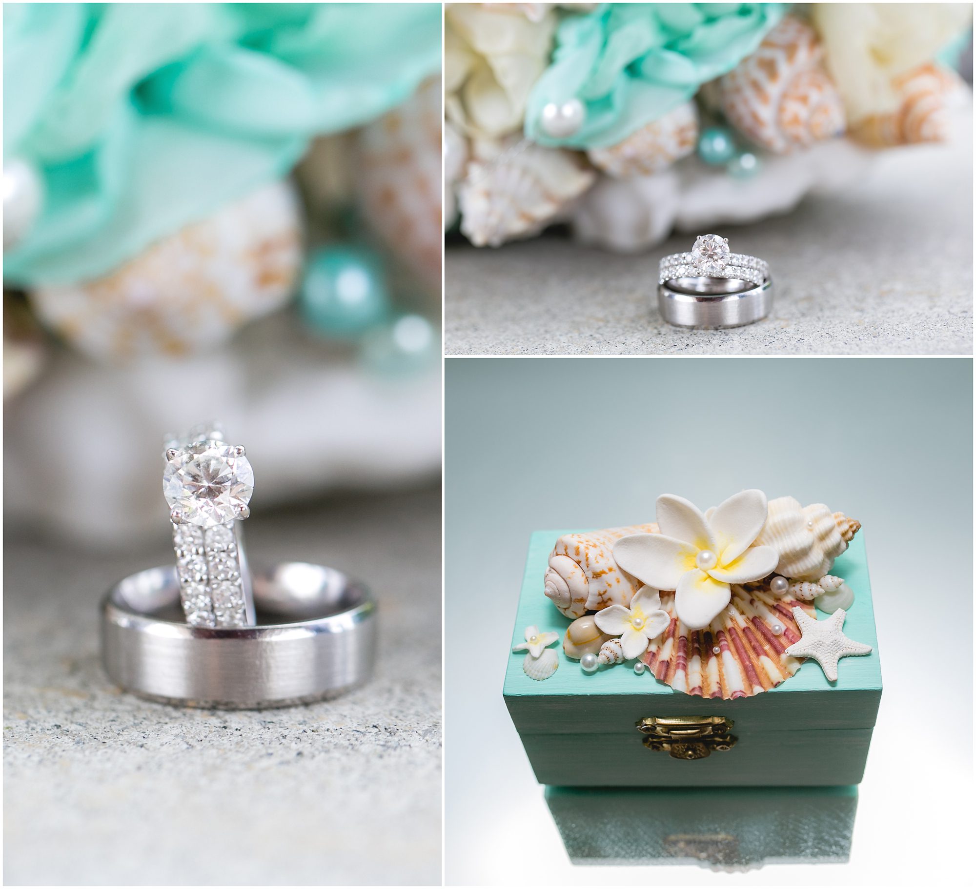 wedding ring set shells