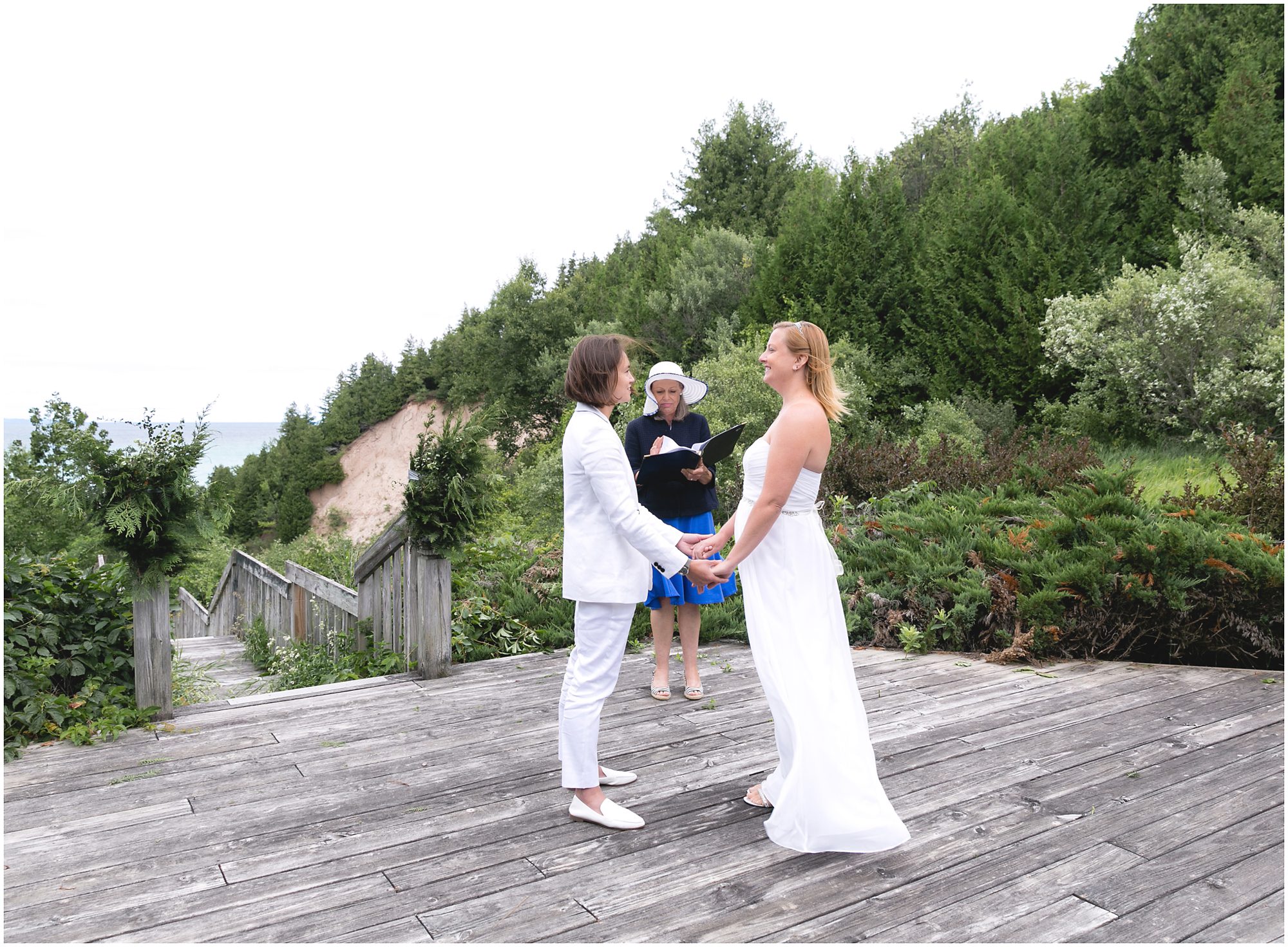 Lake Michigan wedding ceremony