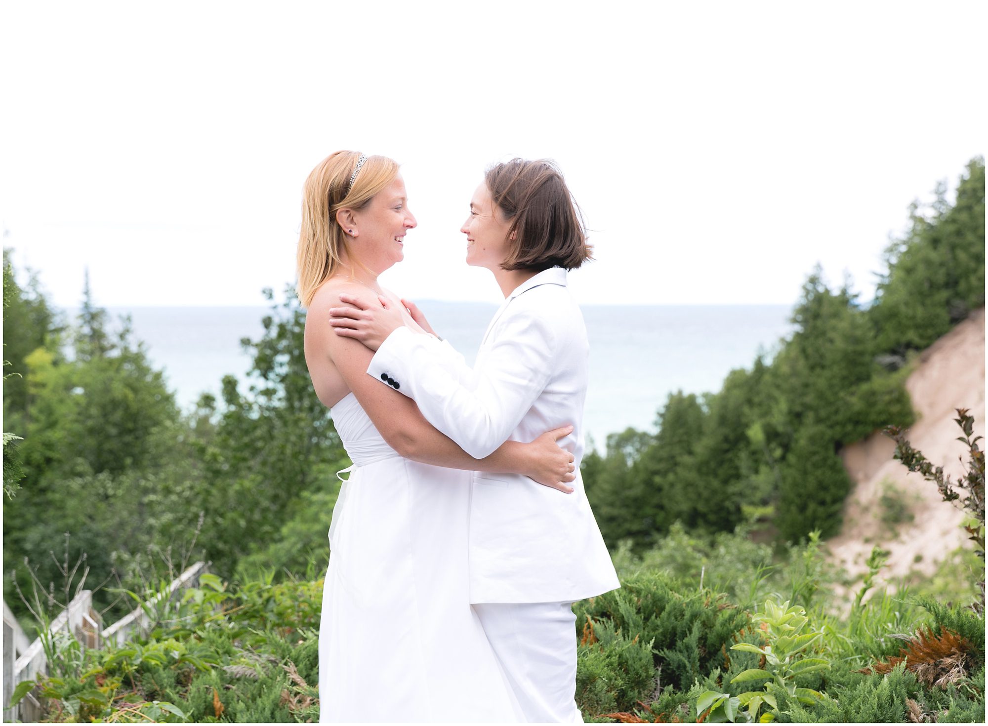 Lake Michigan wedding portraits