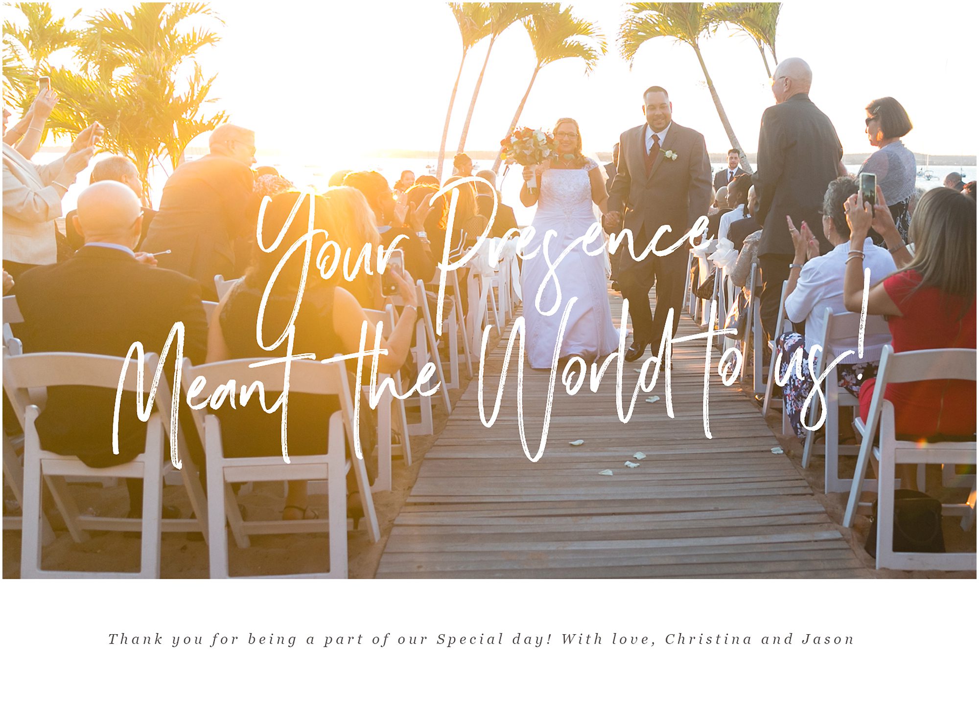 wedding thank you card beach