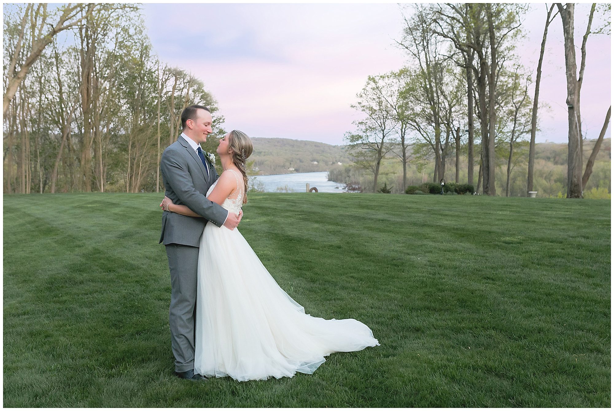 couple embracing with a beautiful sunset