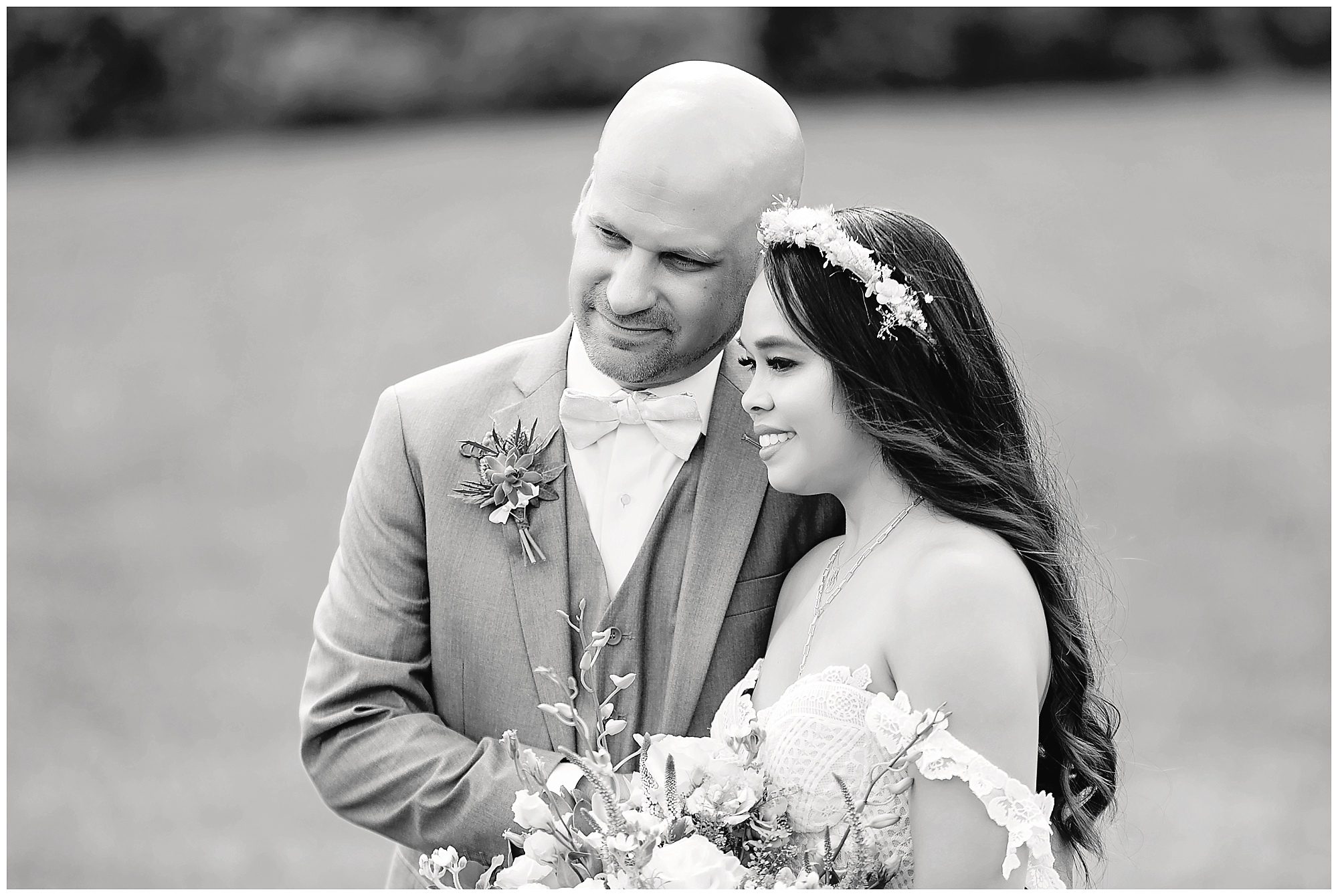 Black and white of couple