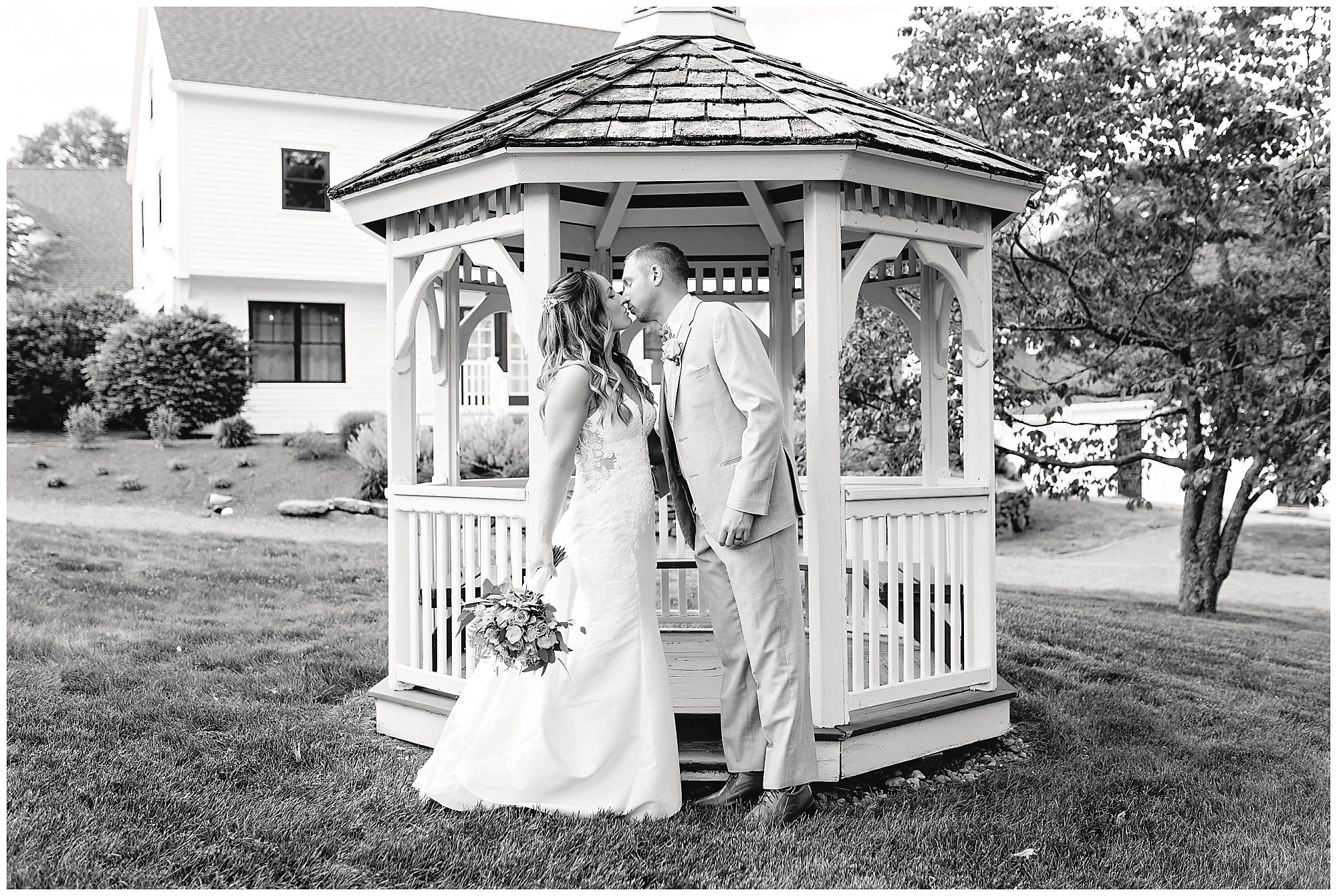 bride and groom gazebo