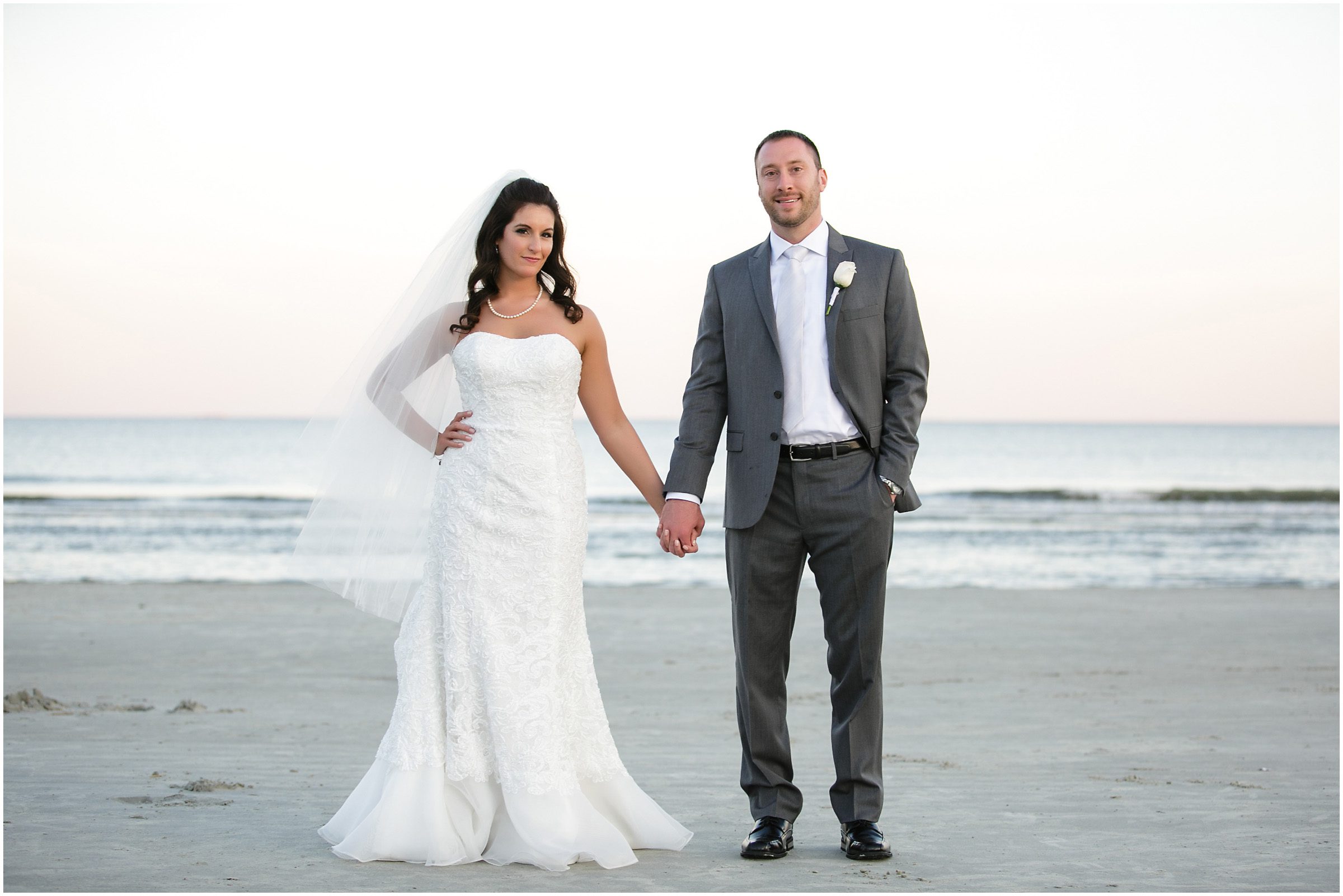 bride and groom beach wedding