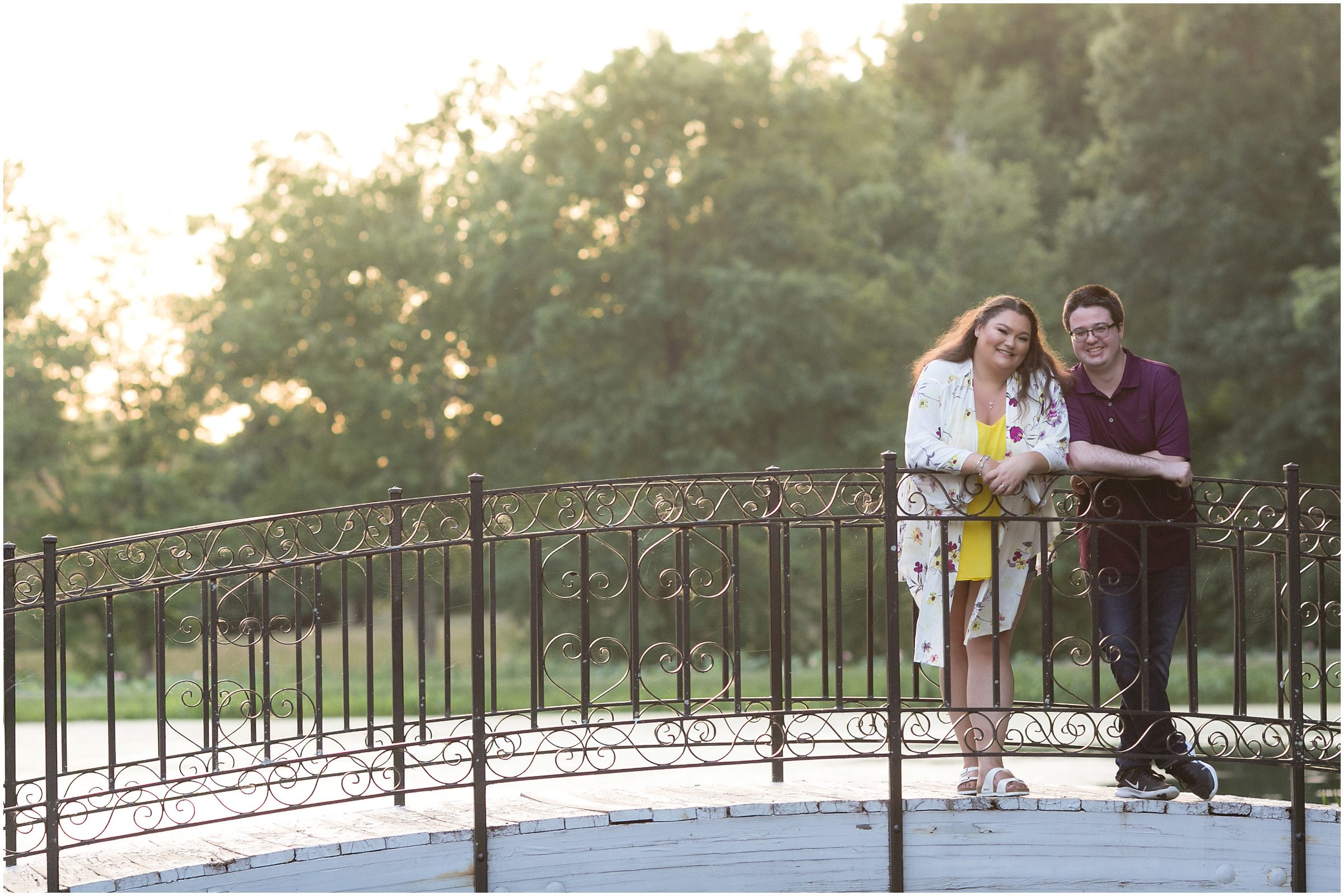 engagement session at bridge forest park