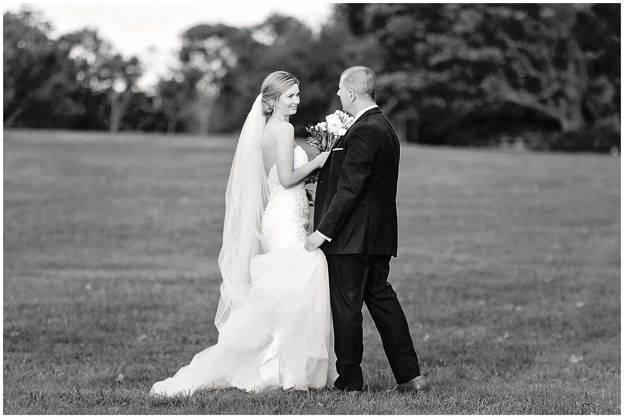 black and white bride and groom