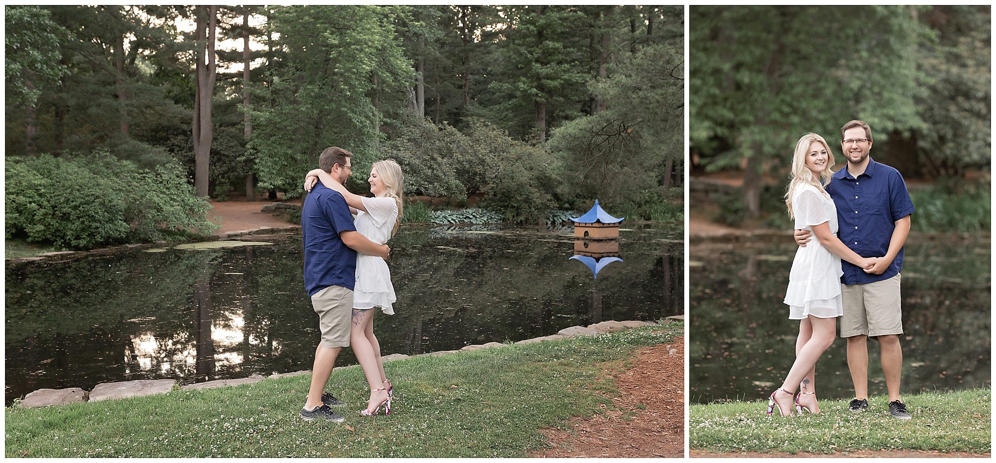 engaged couple dancing