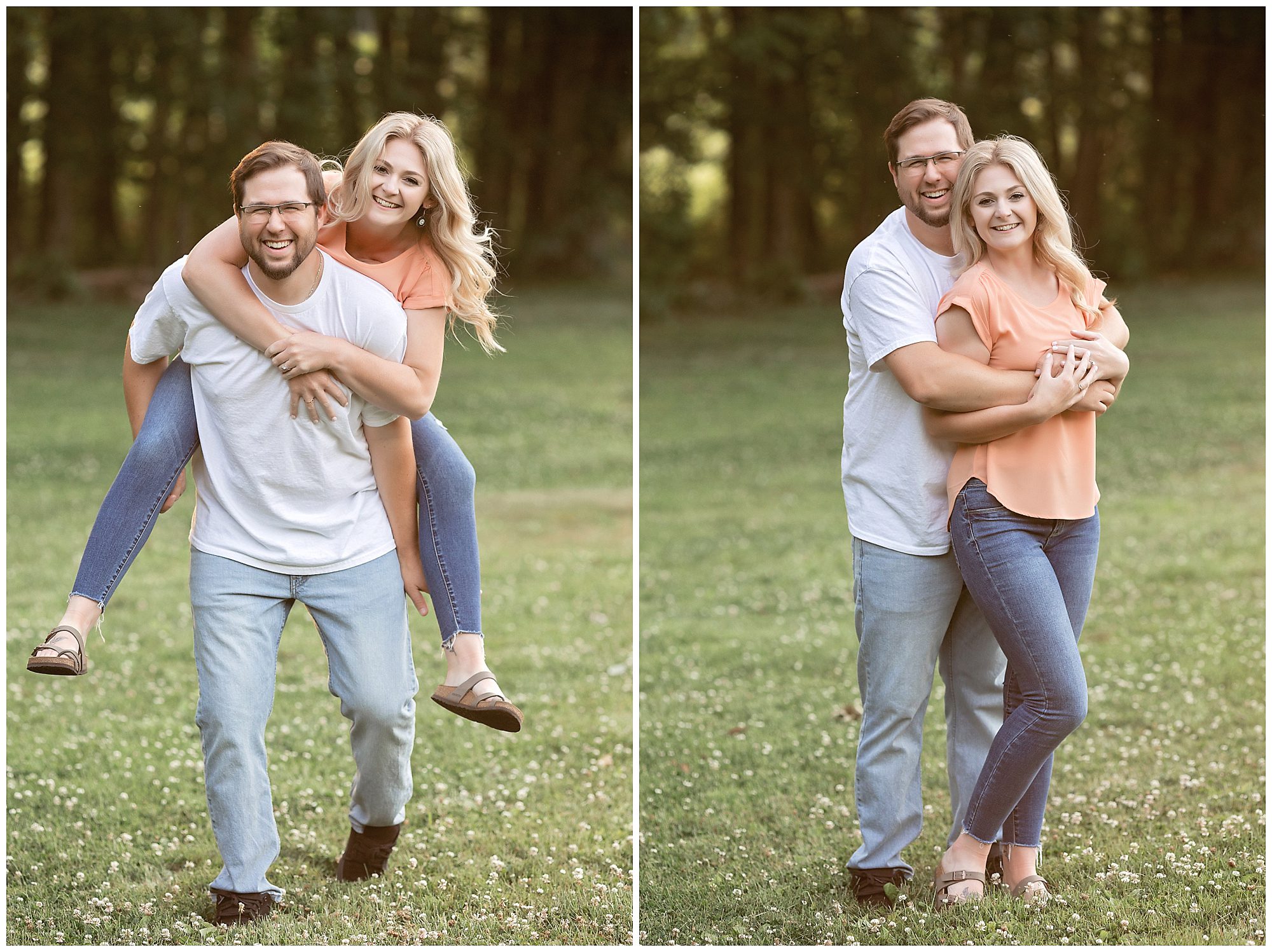 engaged couple being silly