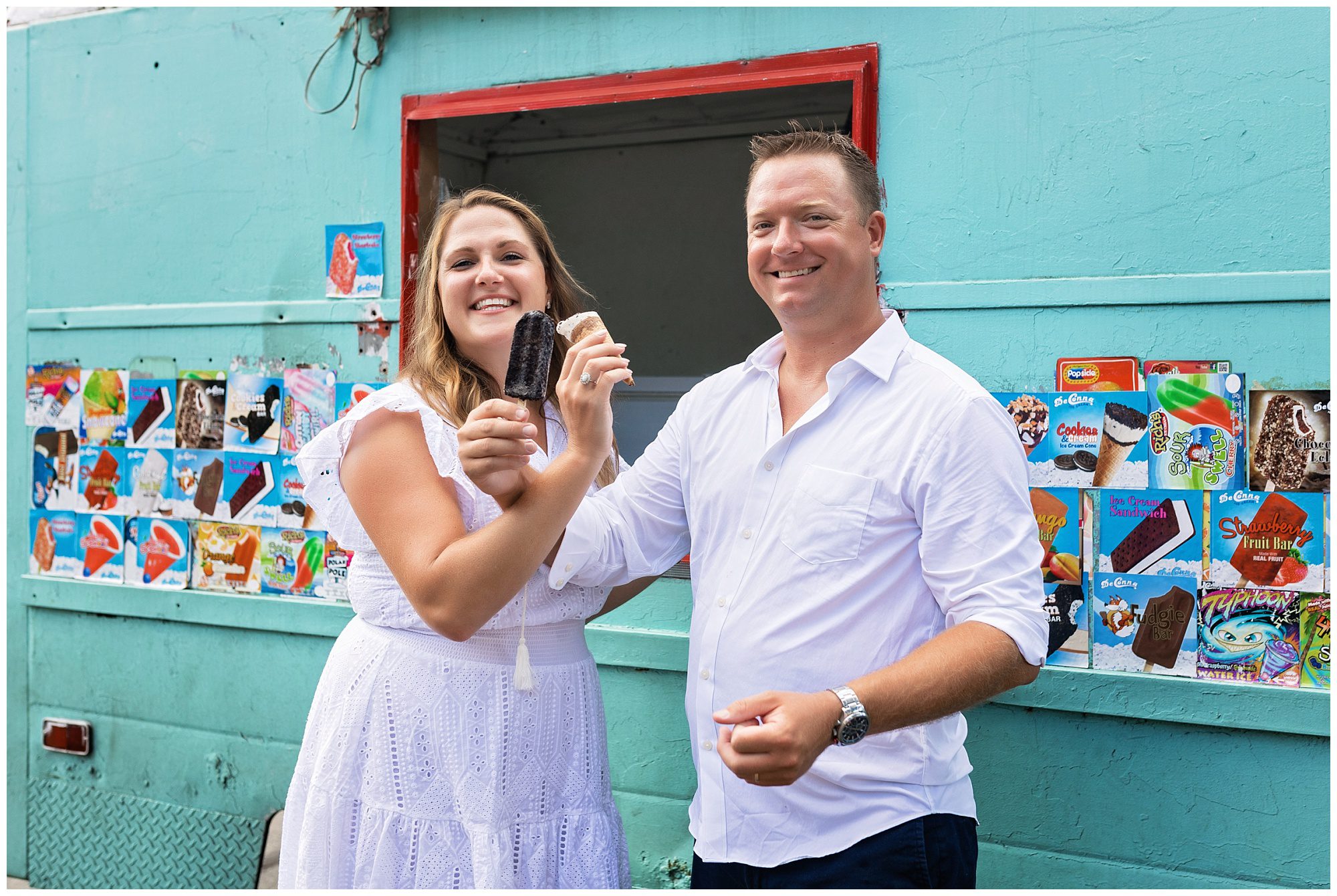 wedding portraits ice cream truck