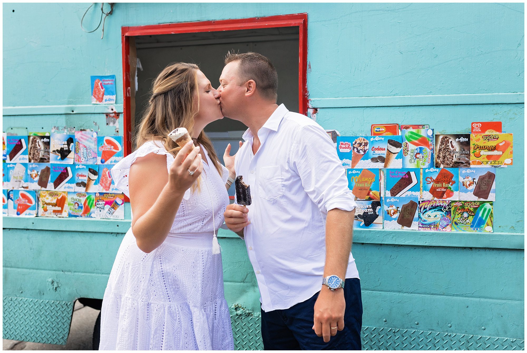 wedding portraits ice cream truck