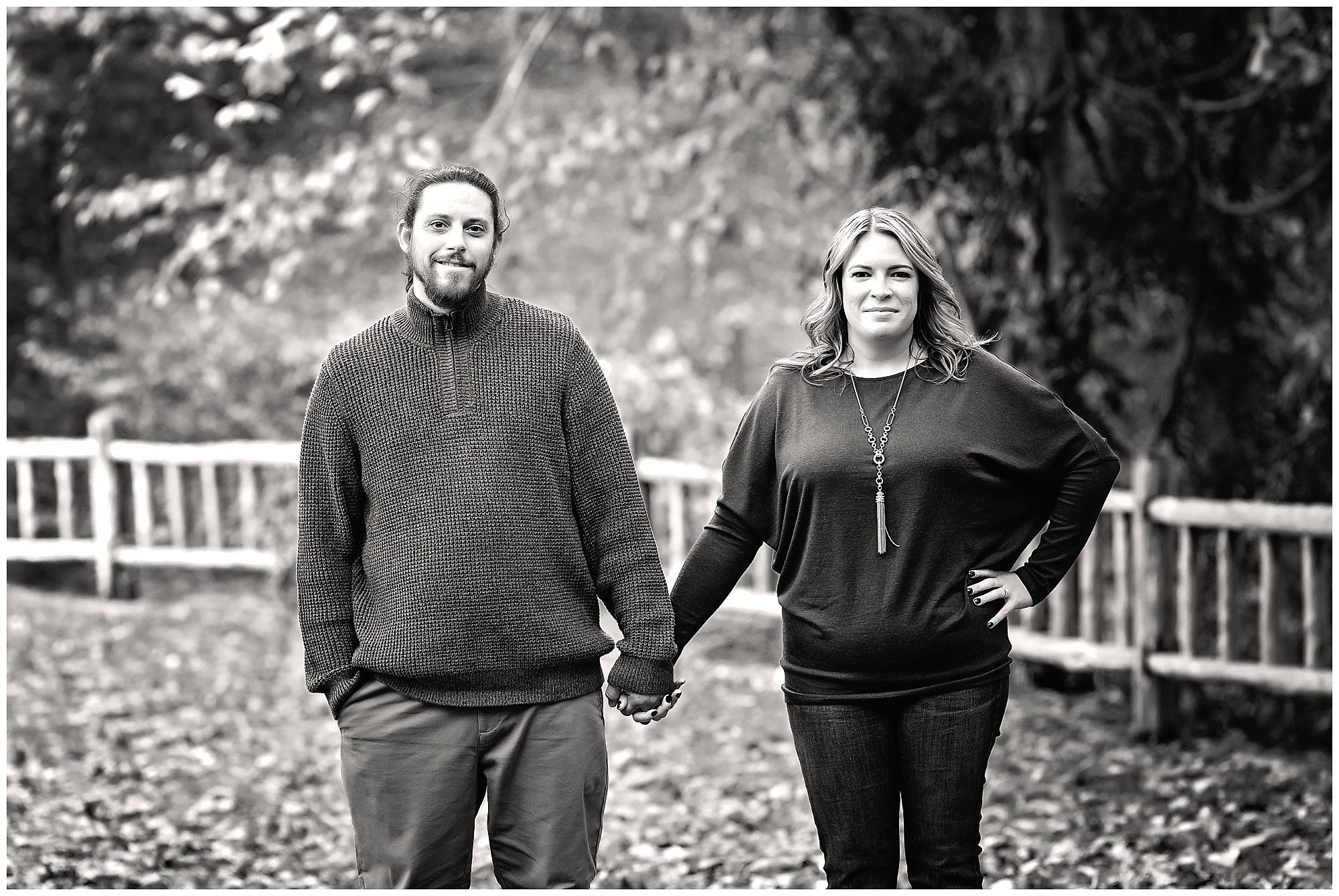 black and white image engaged