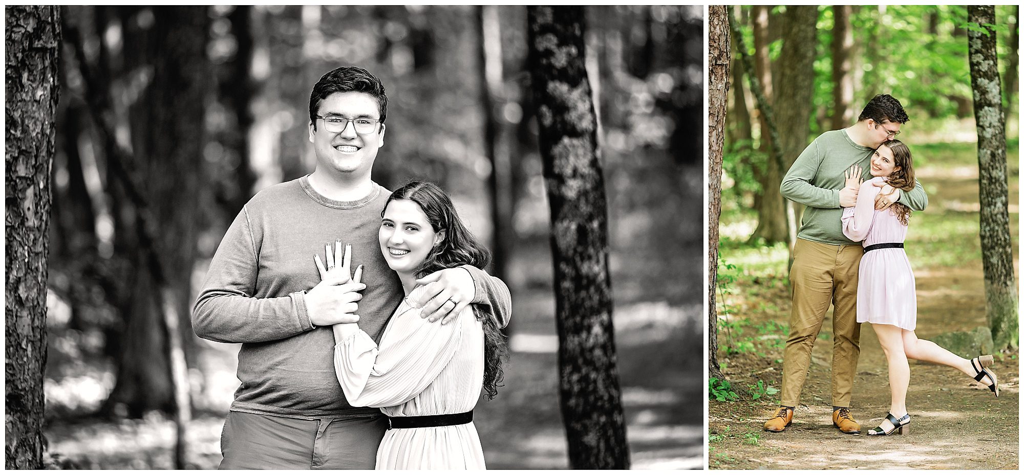engagement session in the woods