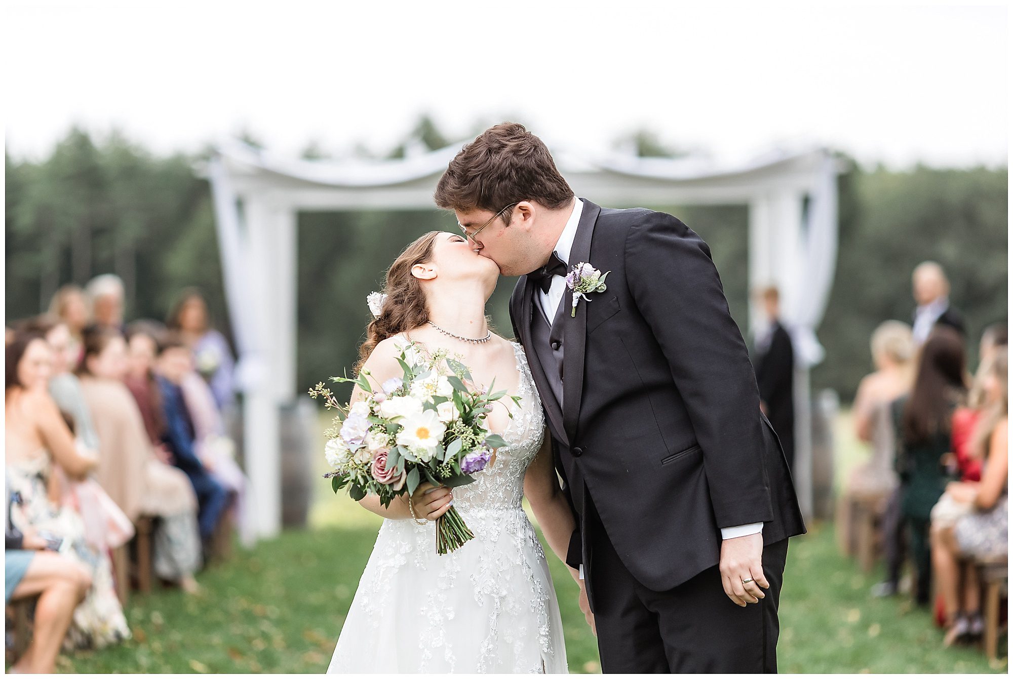 bride and groom are married