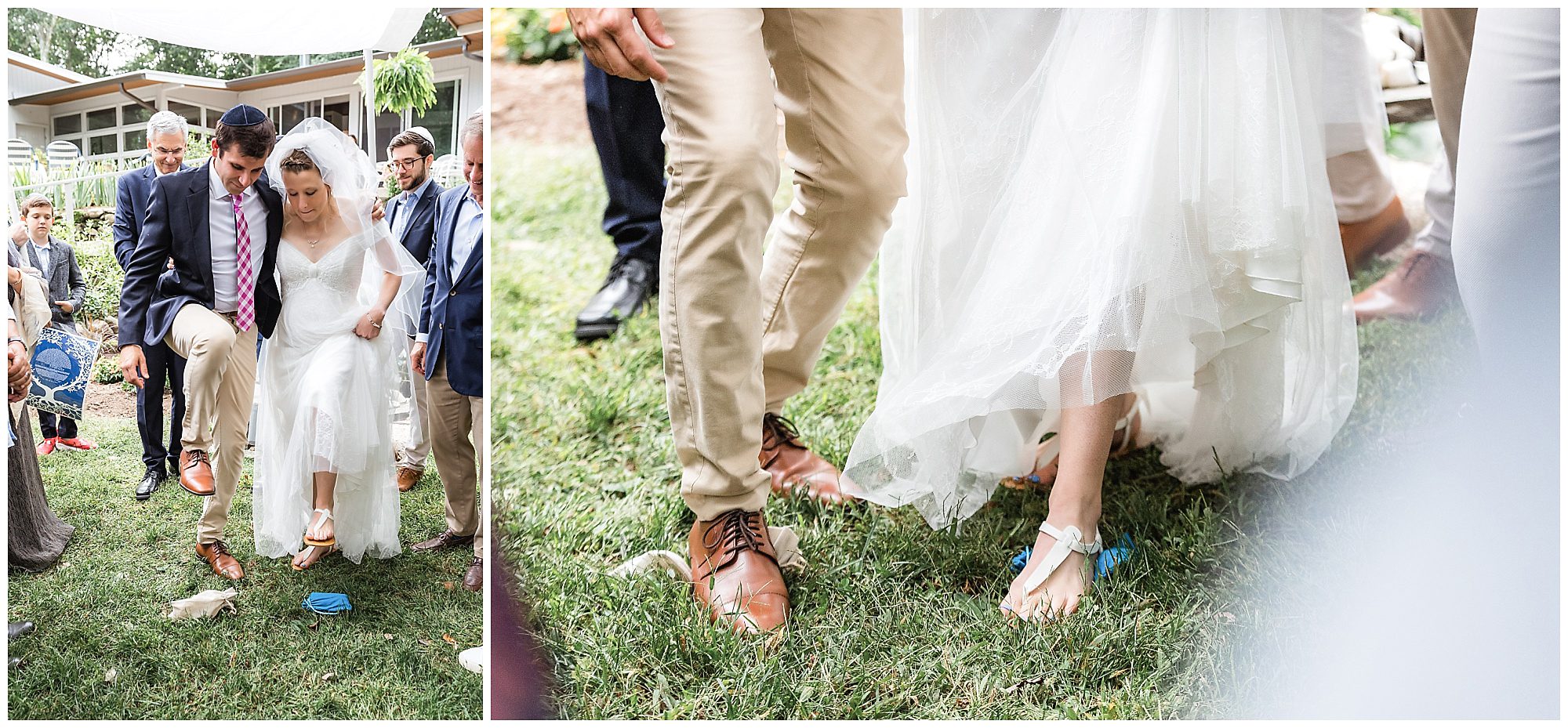 couple breaks glass at wedding ceremony