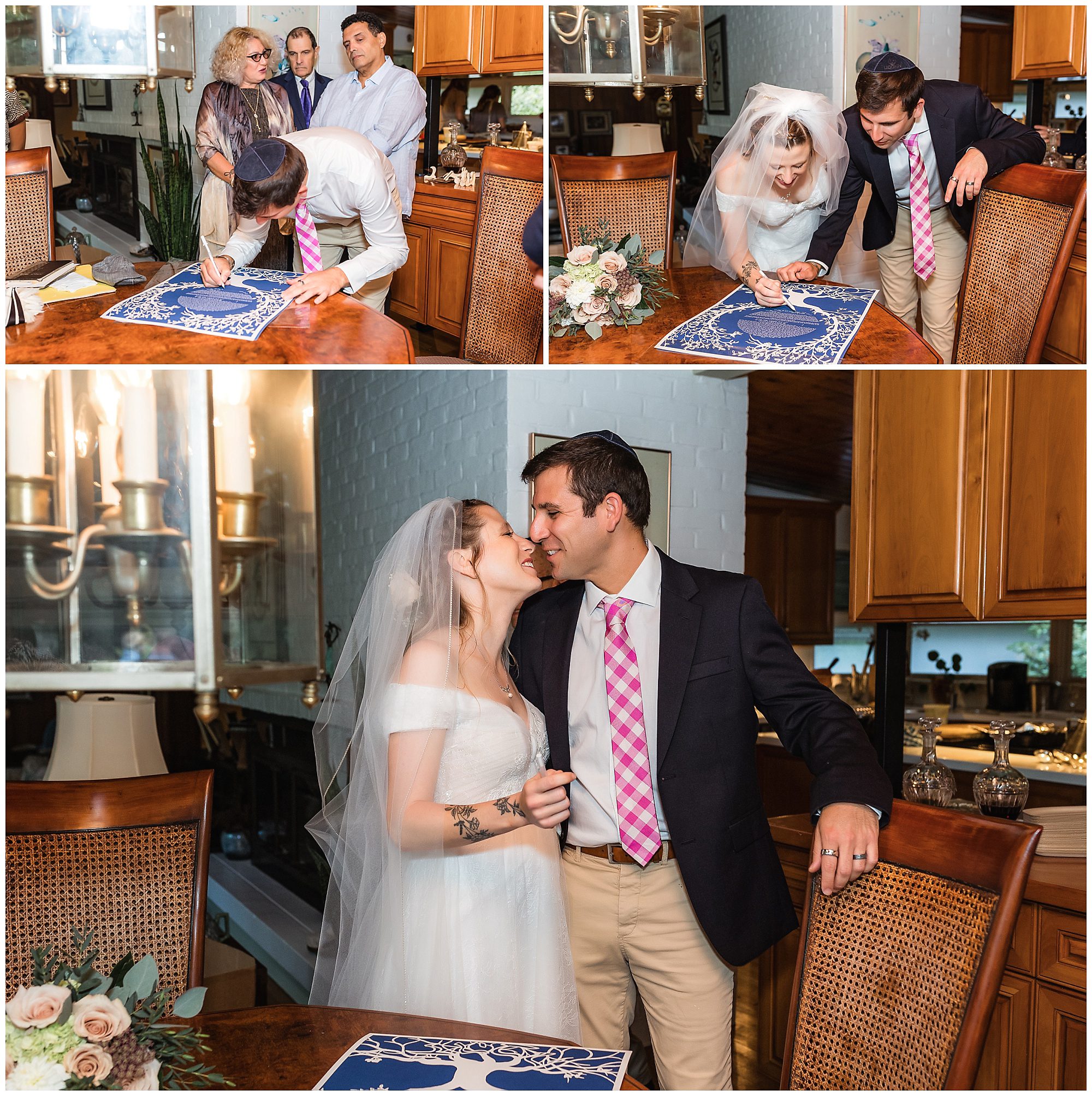 bride and groom sign the ketiba