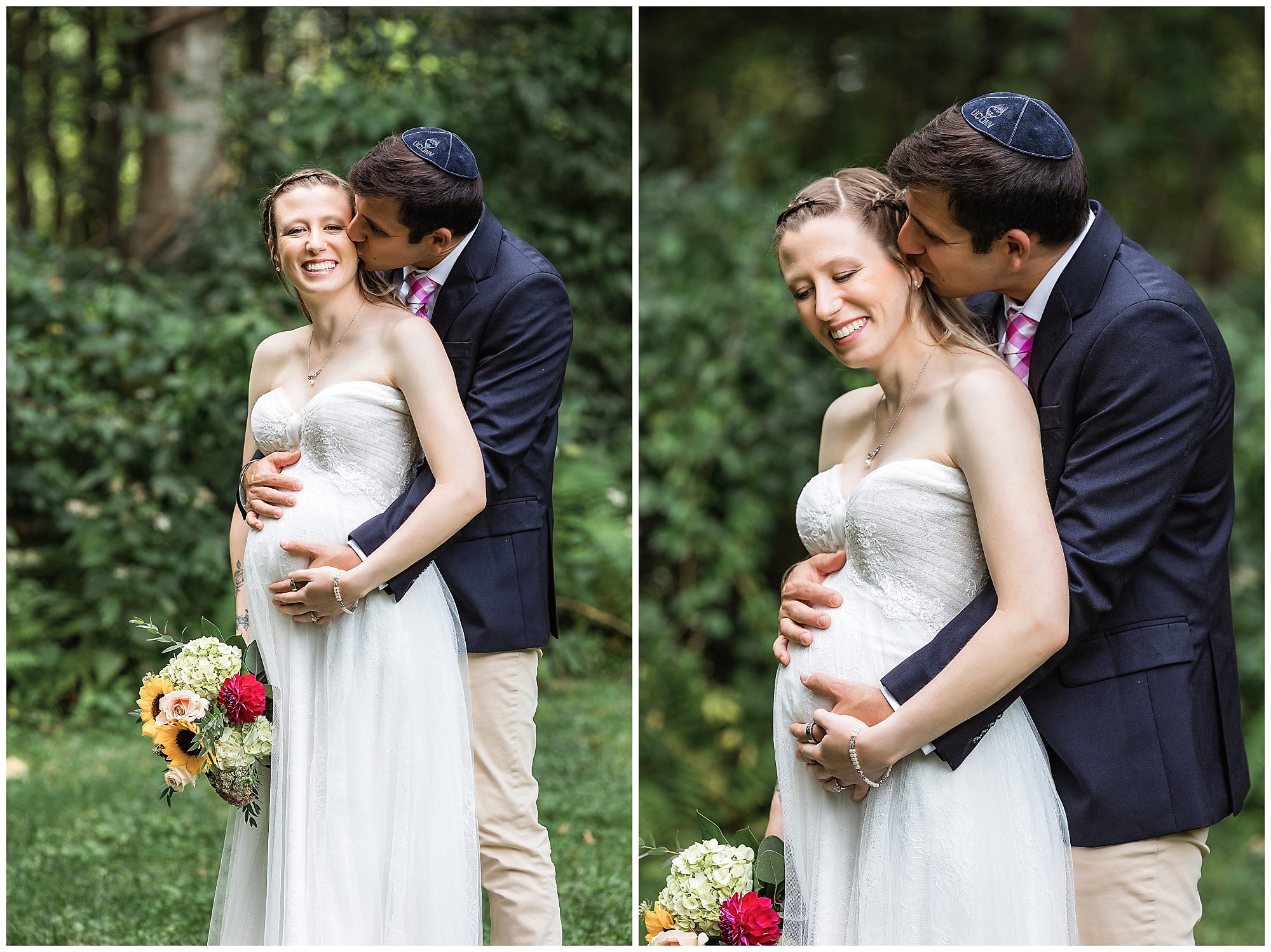 bride and groom maternity