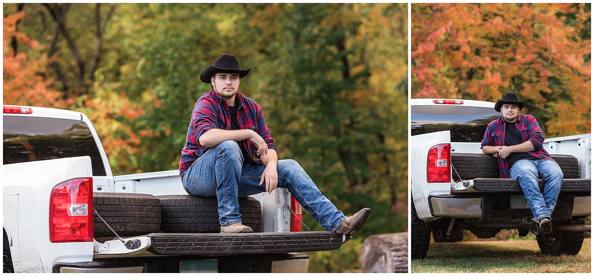 senior portrait with pickup truck