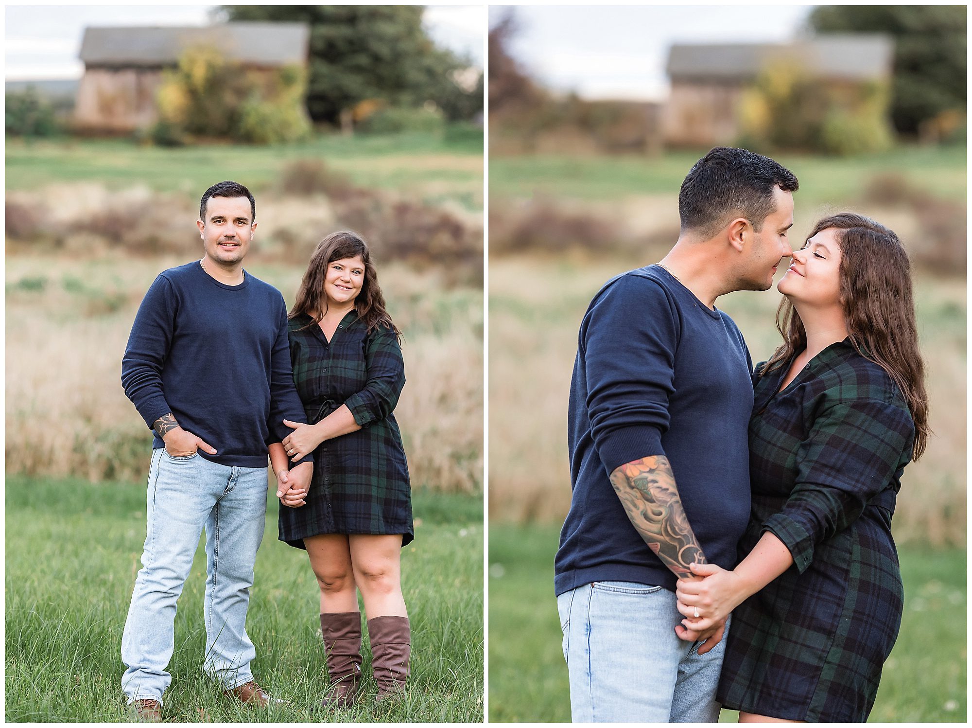 fall engagement session farm barn