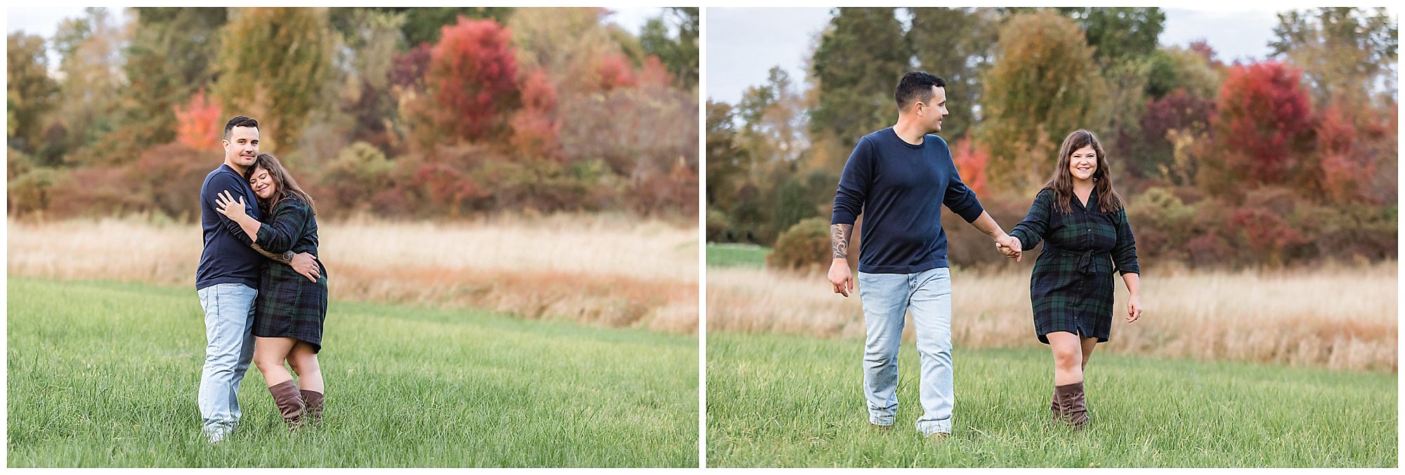 fall engagement session tall grass