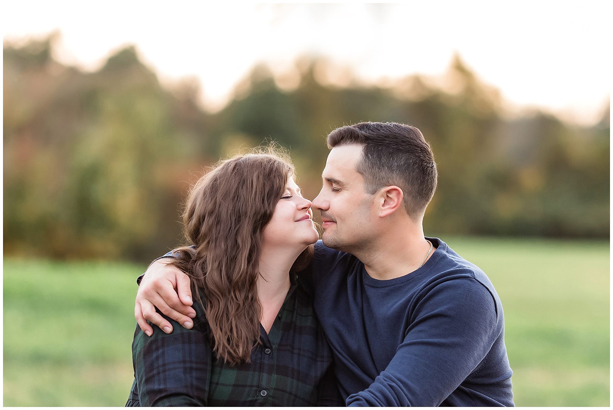 fall engagement session golden hour