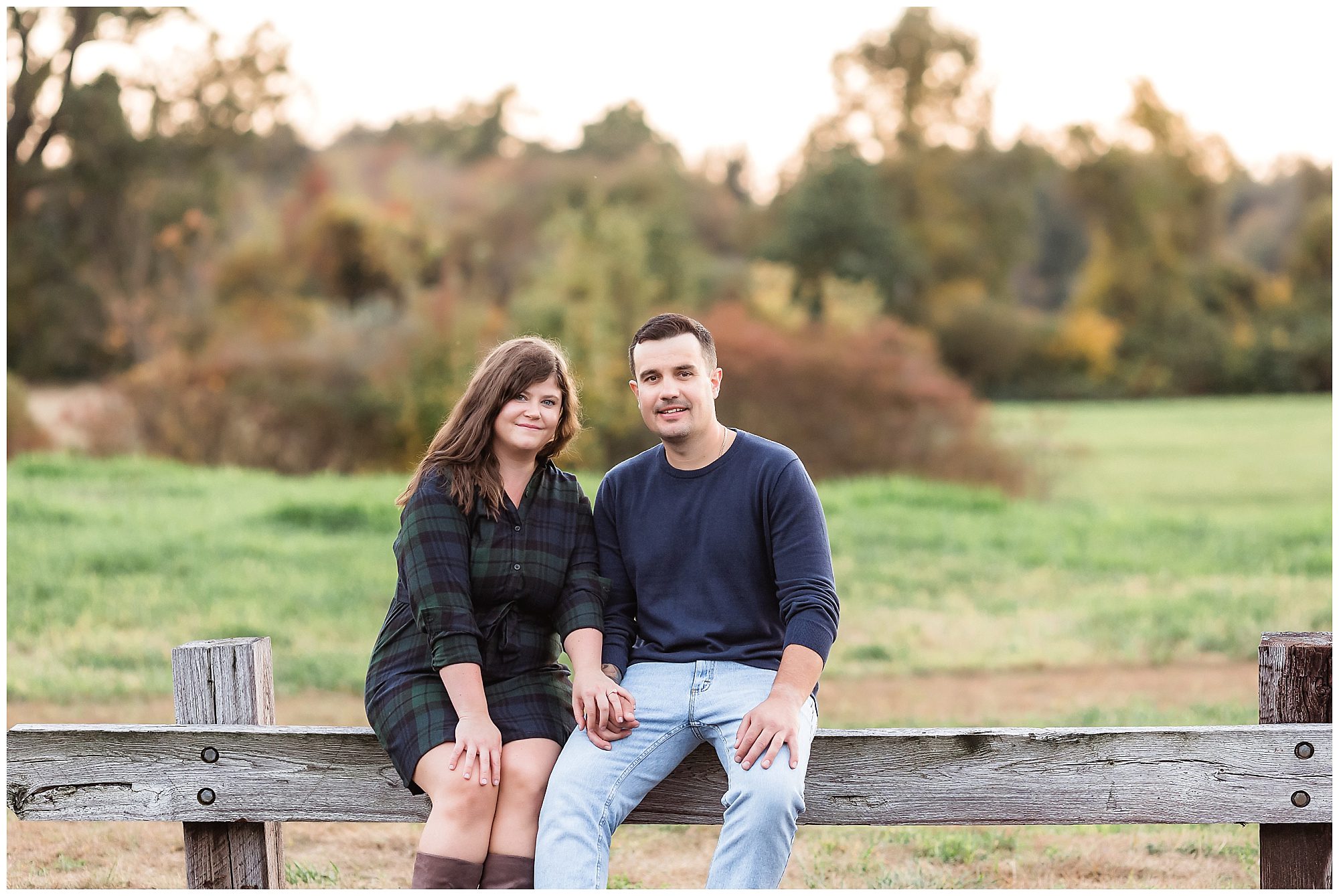 fall engagement session golden hour