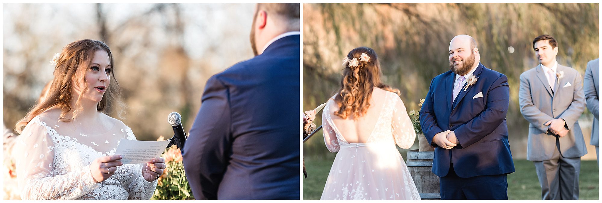 bride and groom say vows