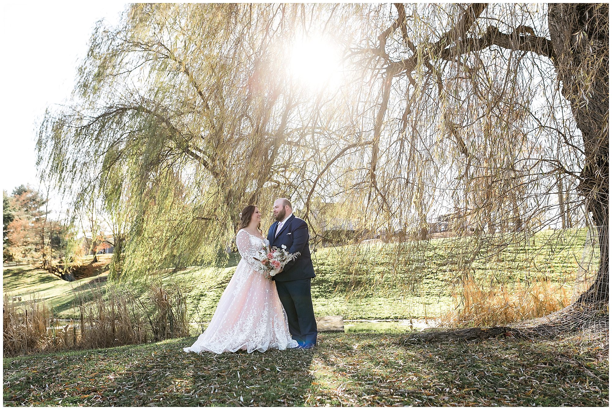bride and groom portraits at the barns at wesleyan hills