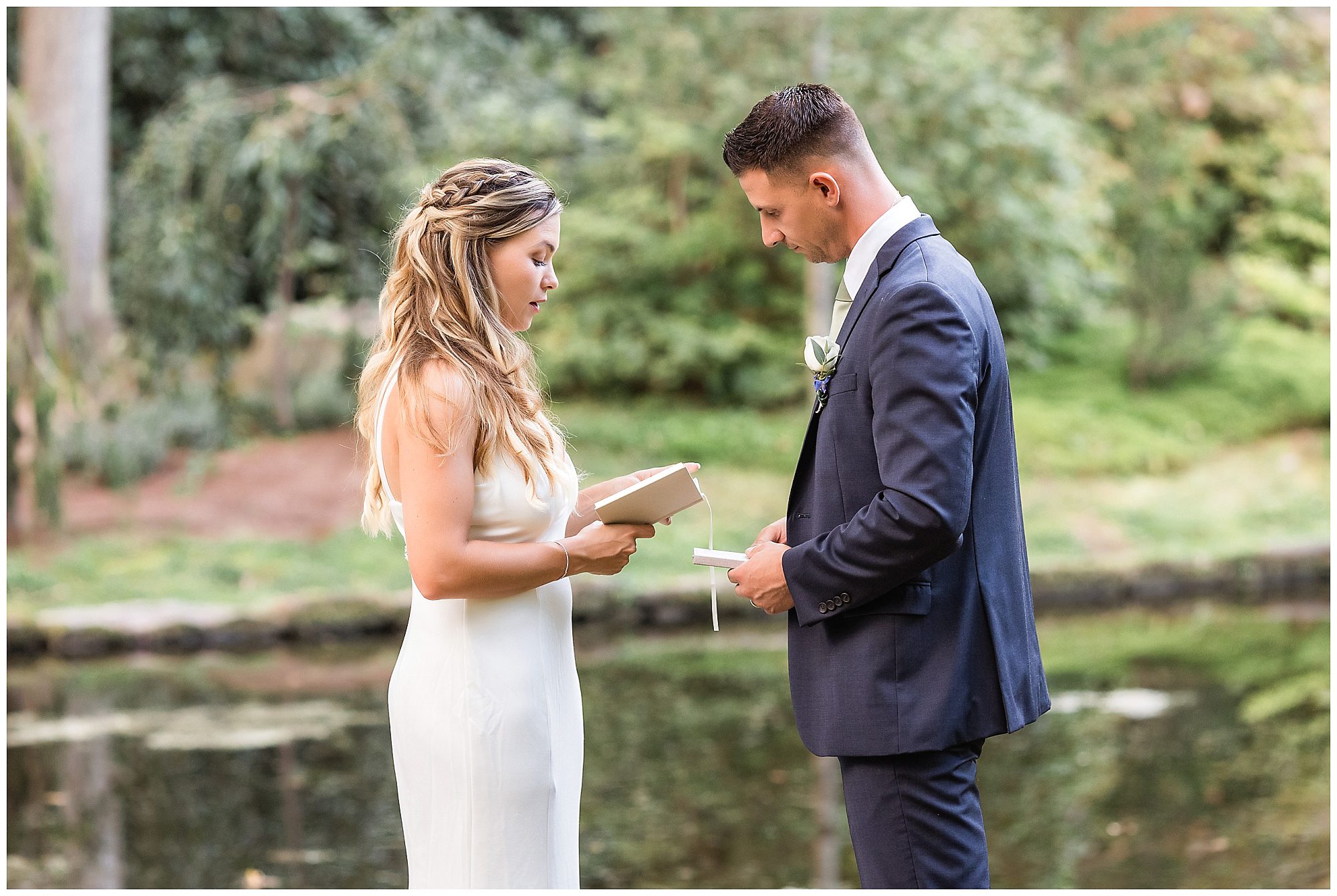couple reading vows