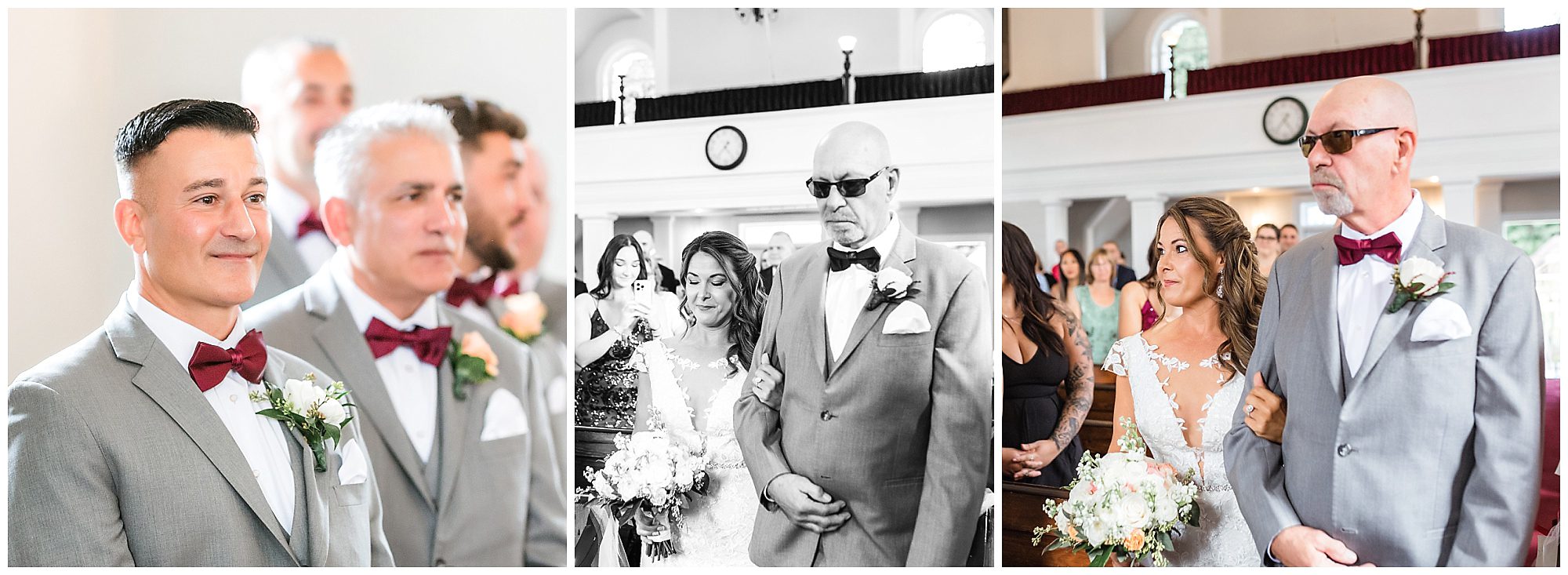 union meeting house wedding father giving bride away