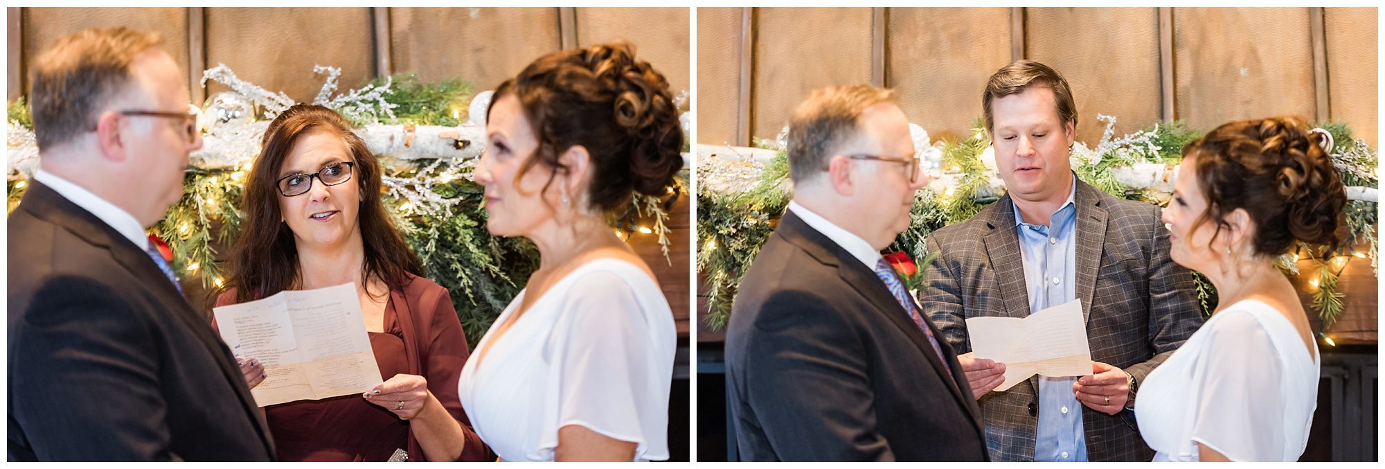 Christmas wedding Pond House Cafe Ceremony readers