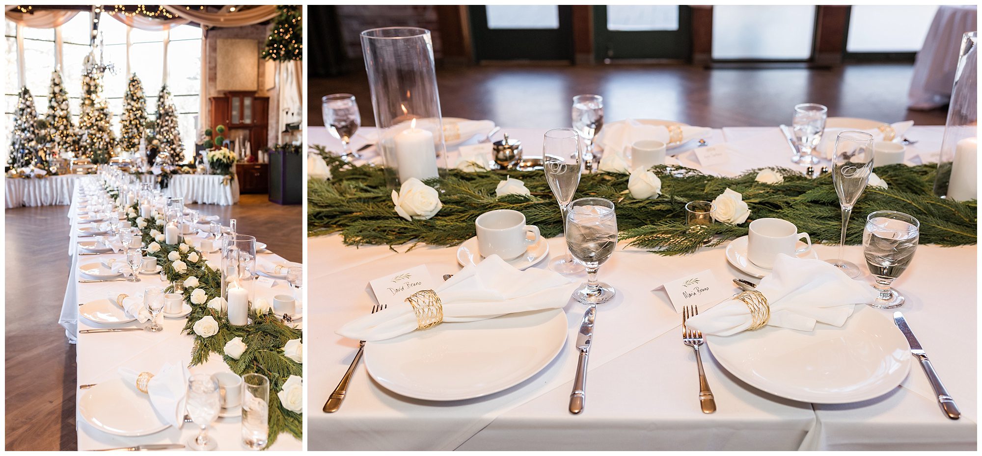 Christmas wedding Pond House Cafe Reception