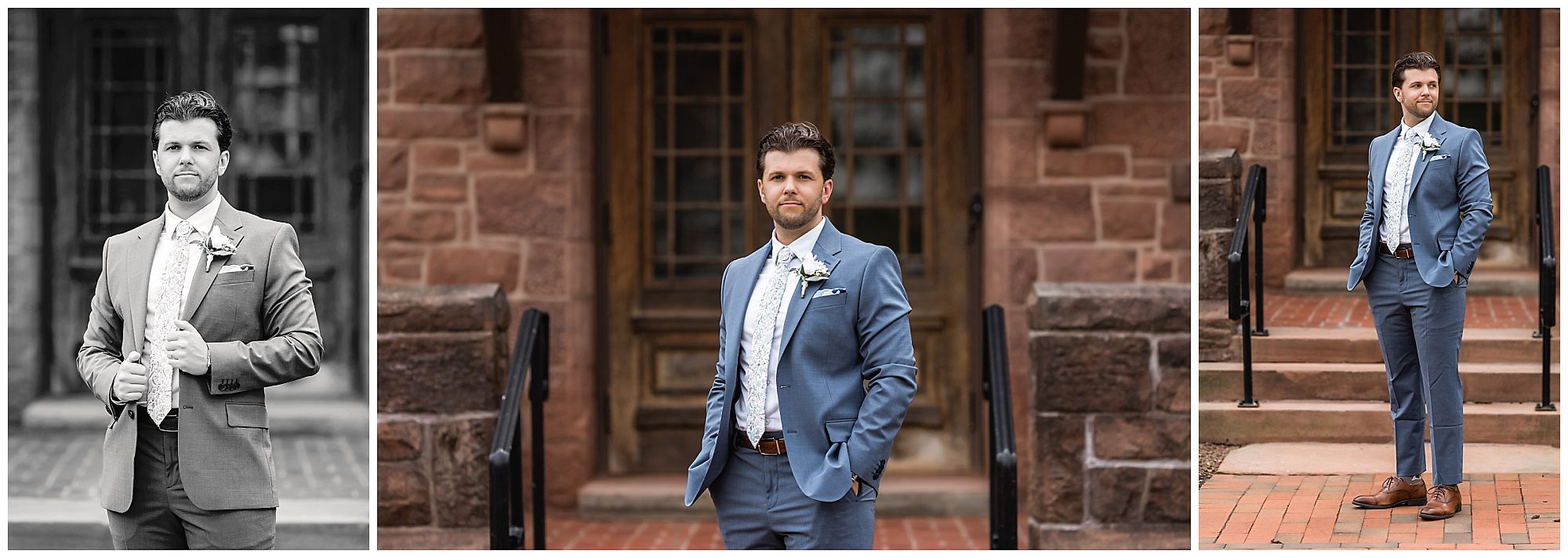 metro bis intimate wedding groom portraits