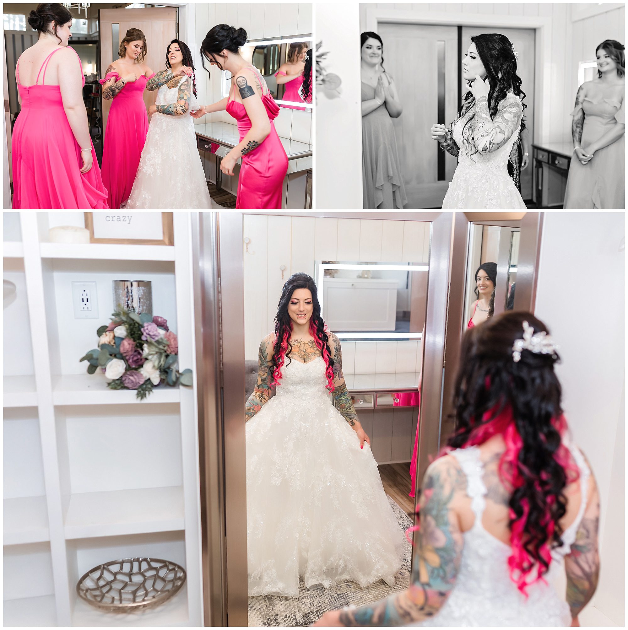 Tunxis Country Club Intimate Wedding bride getting ready