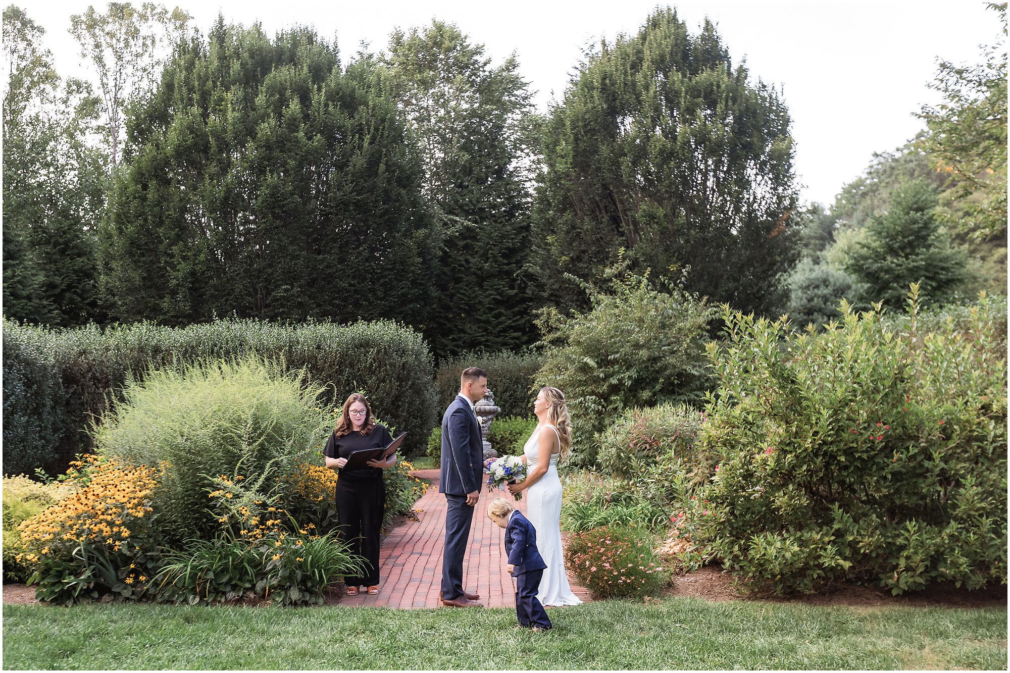Melanie officiates an elopement for a couple and their child