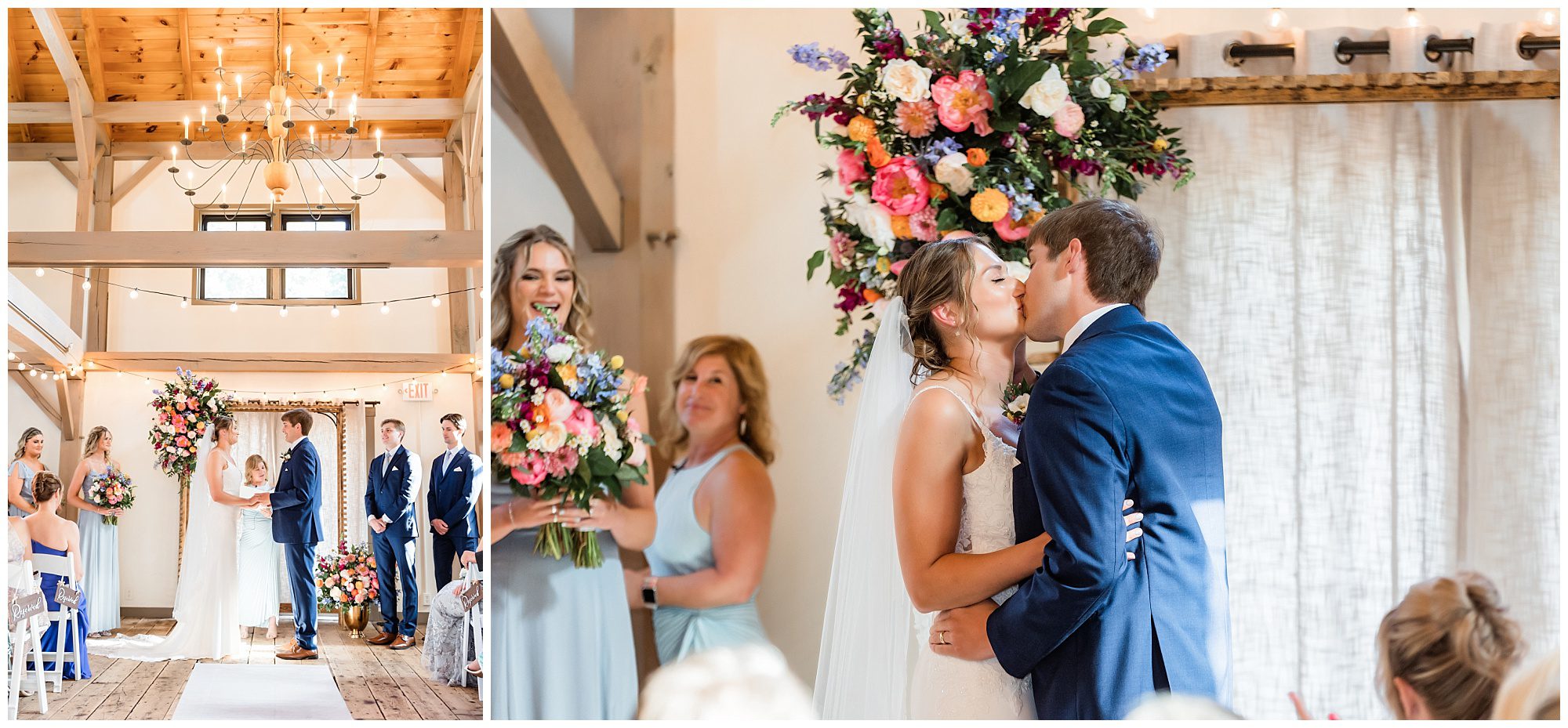 Barn at Wight Farm ceremony kiss