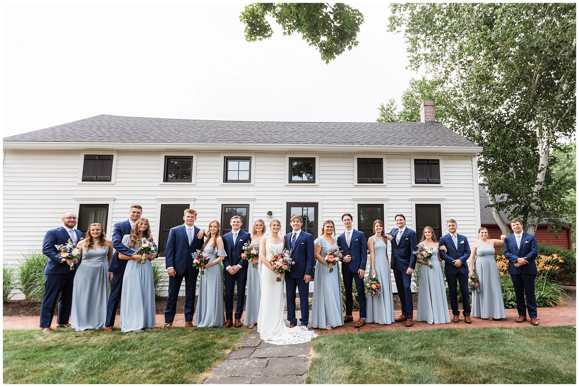 Barn at Wight Farm wedding party portraits
