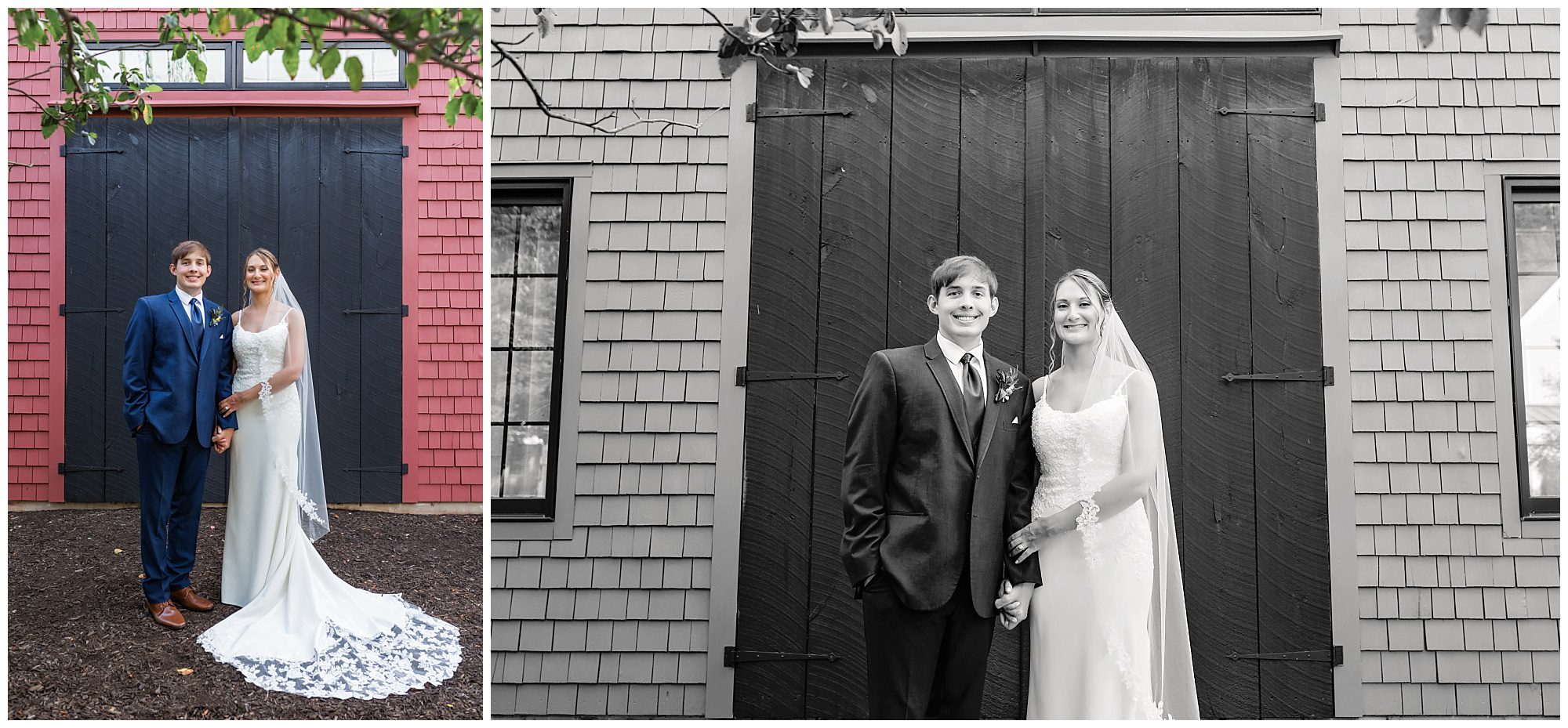 Barn at Wight Farm wedding bride and groom portraits