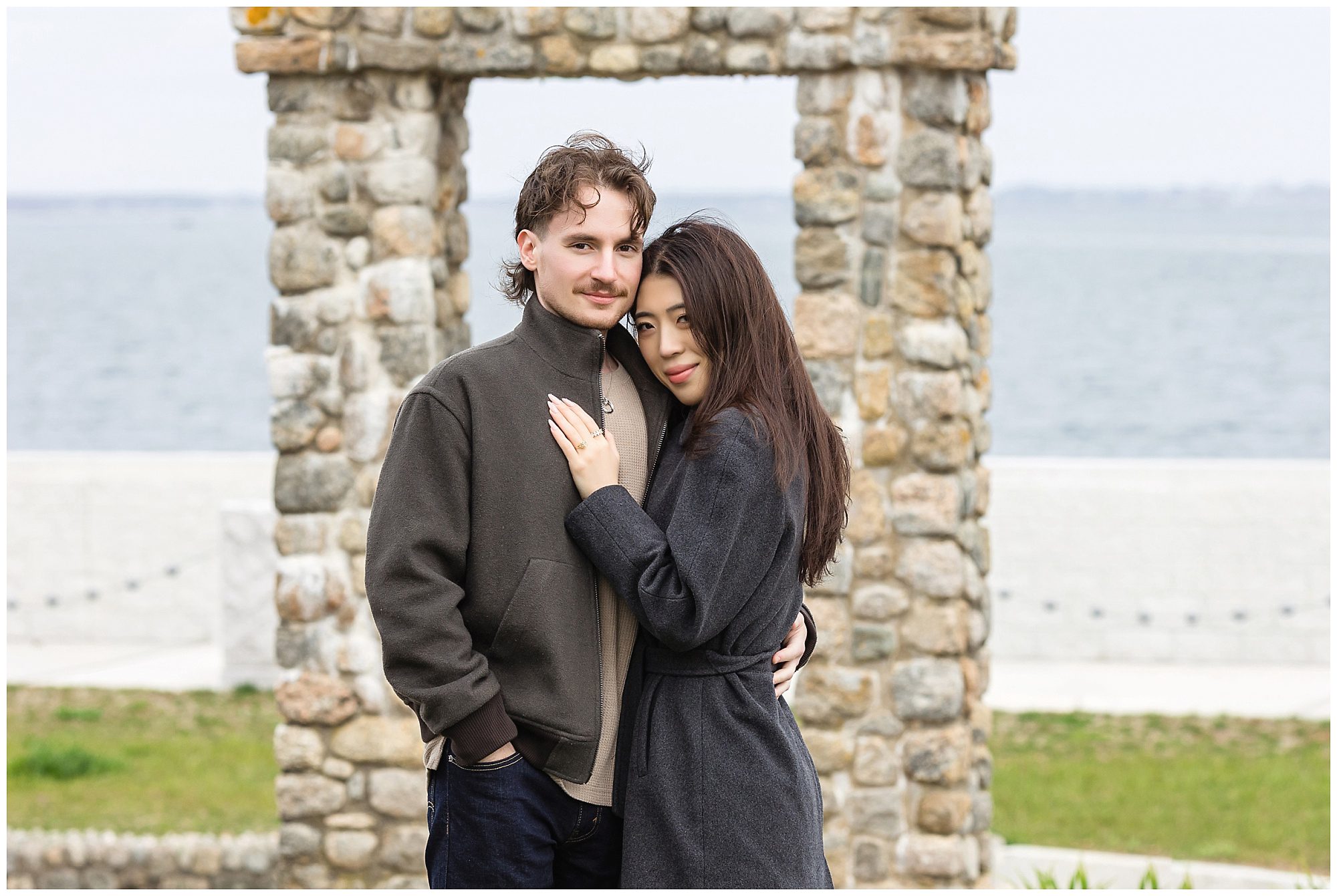 Romantic waterfront engagement session in Mystic CT