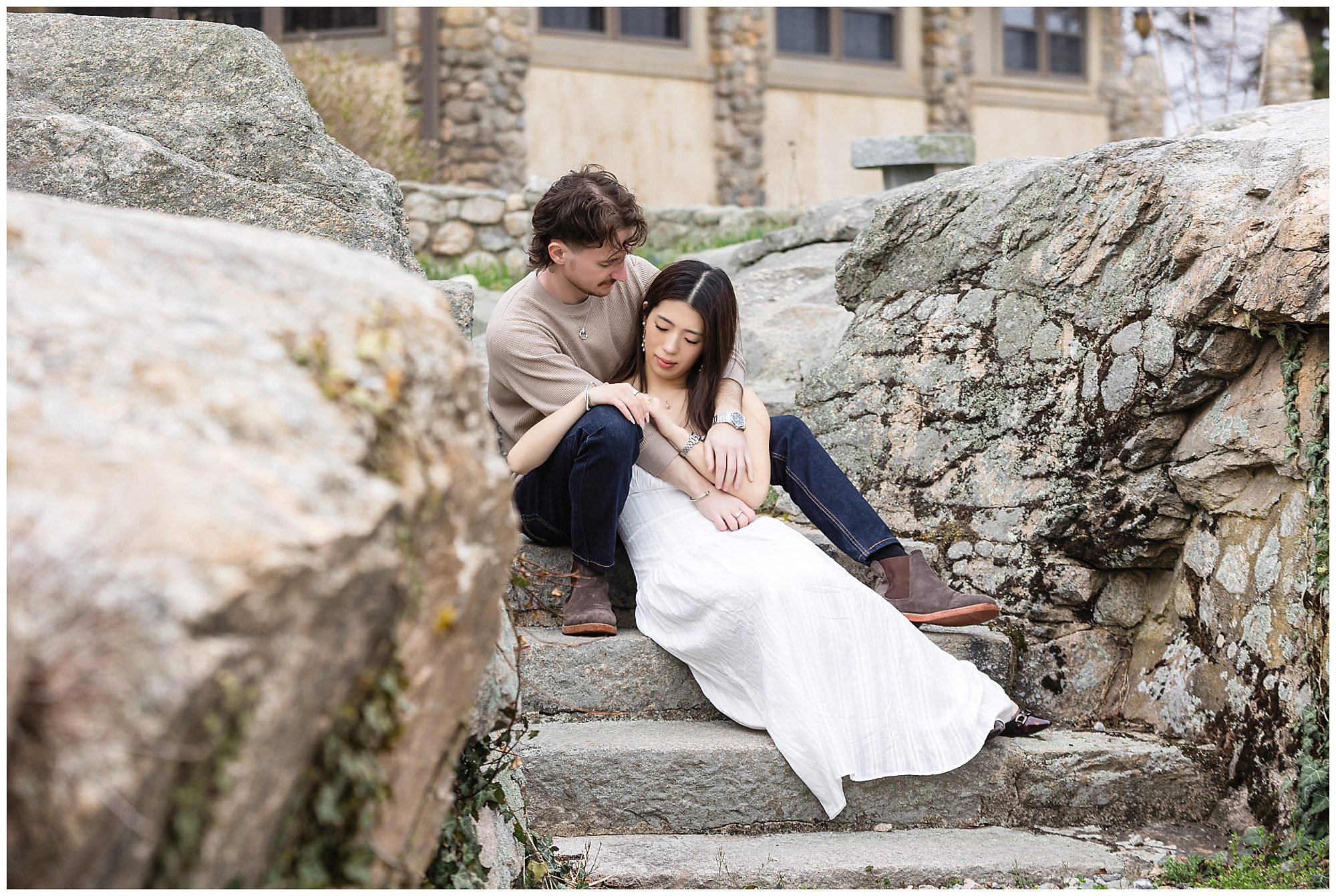 Enders Island engagement photos in Mystic CT