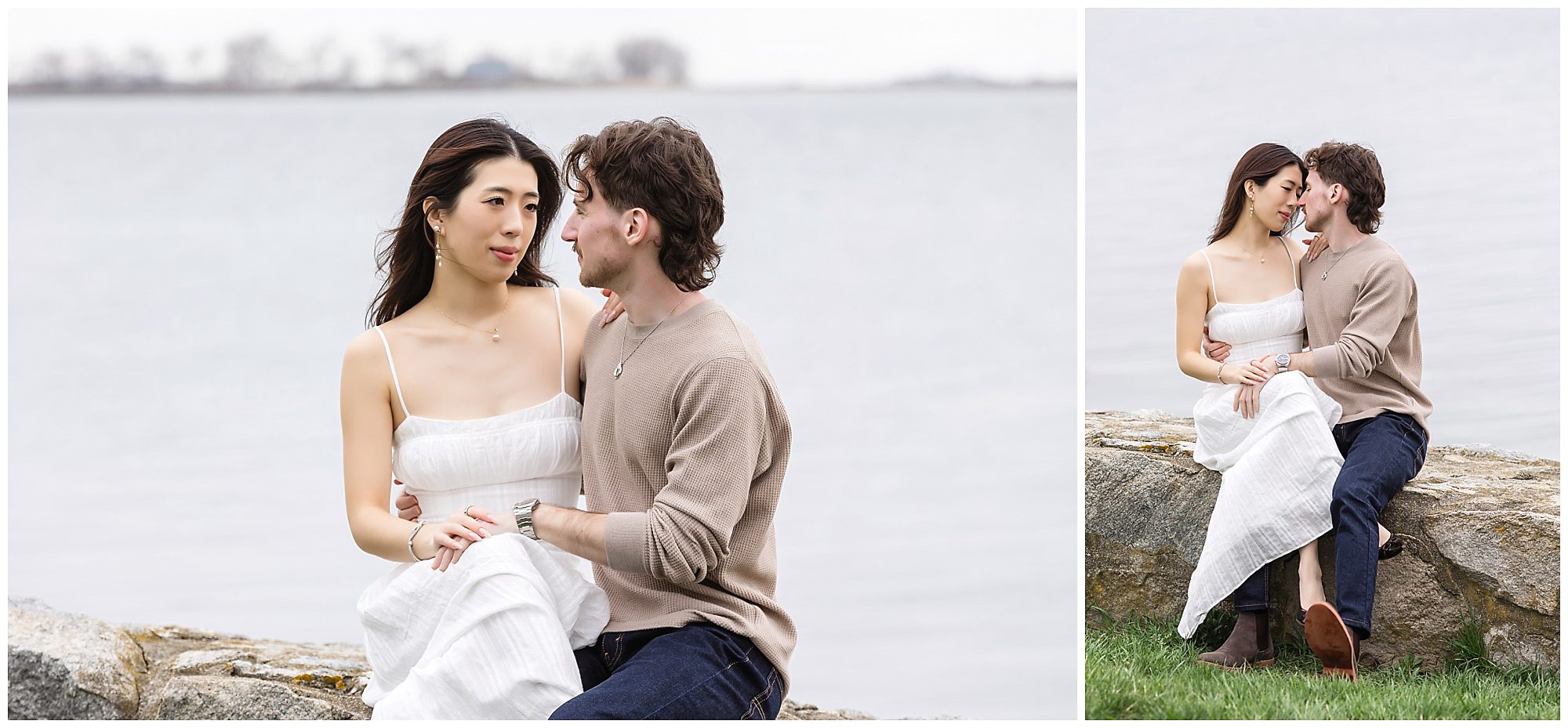 Just engaged couple at Enders Island Connecticut