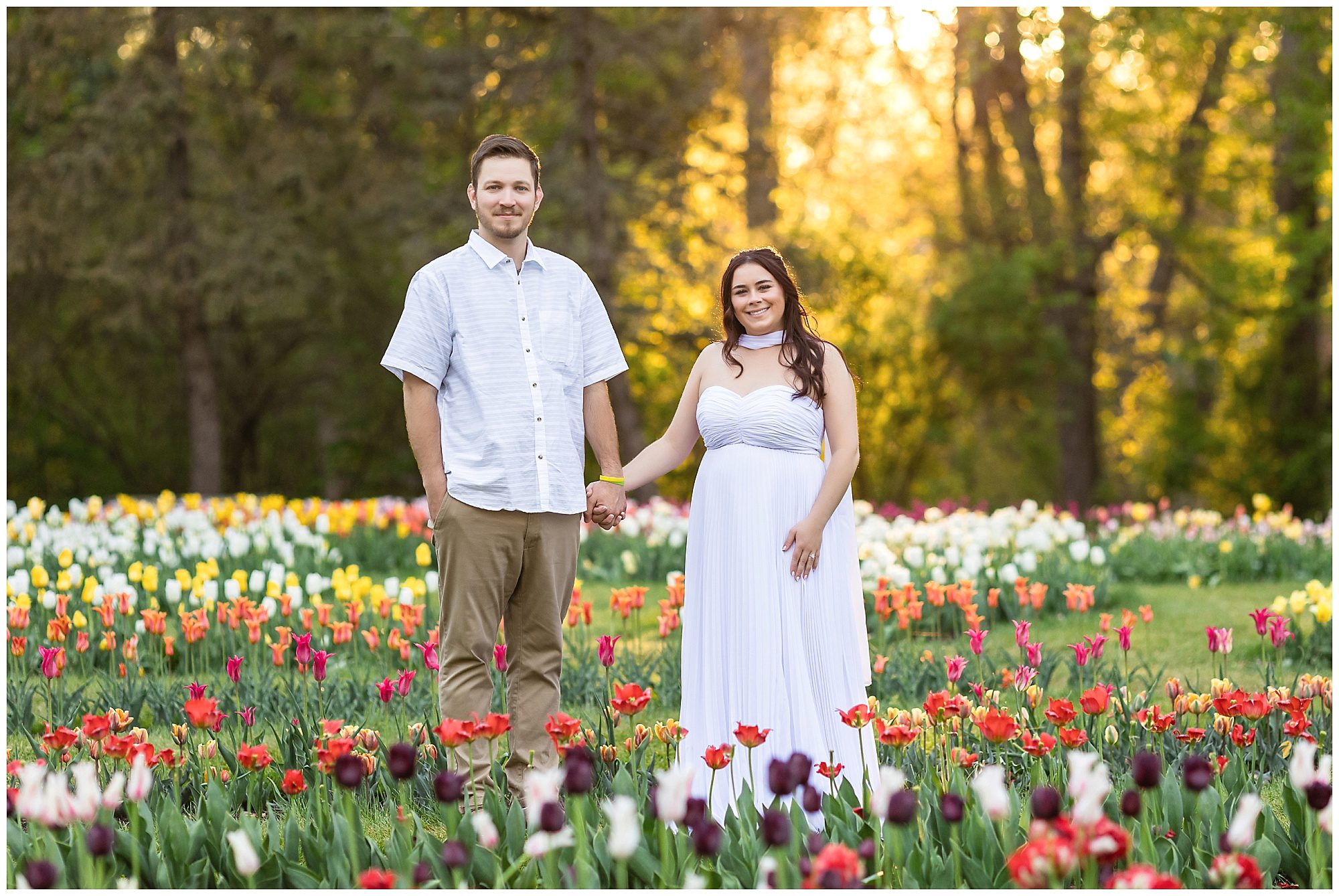 Elizabeth Park Engagement Sunset tulip spring