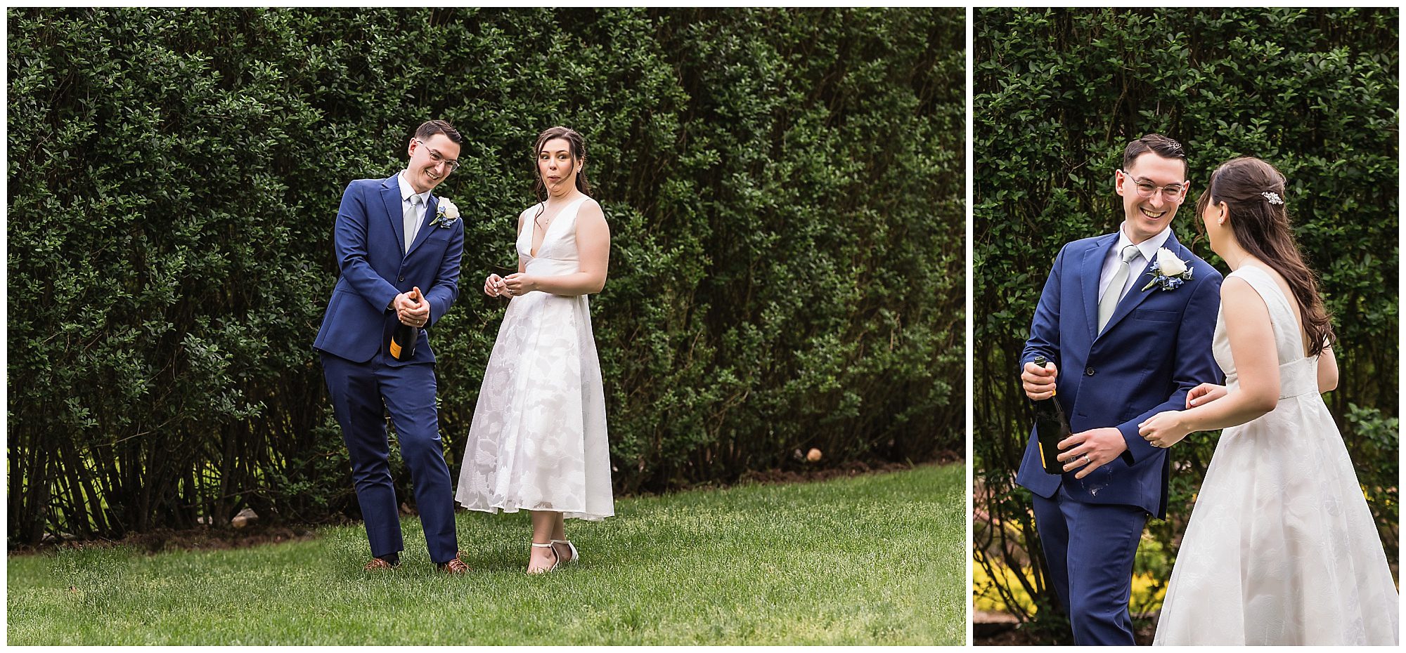 Wickham Park elopement champagne