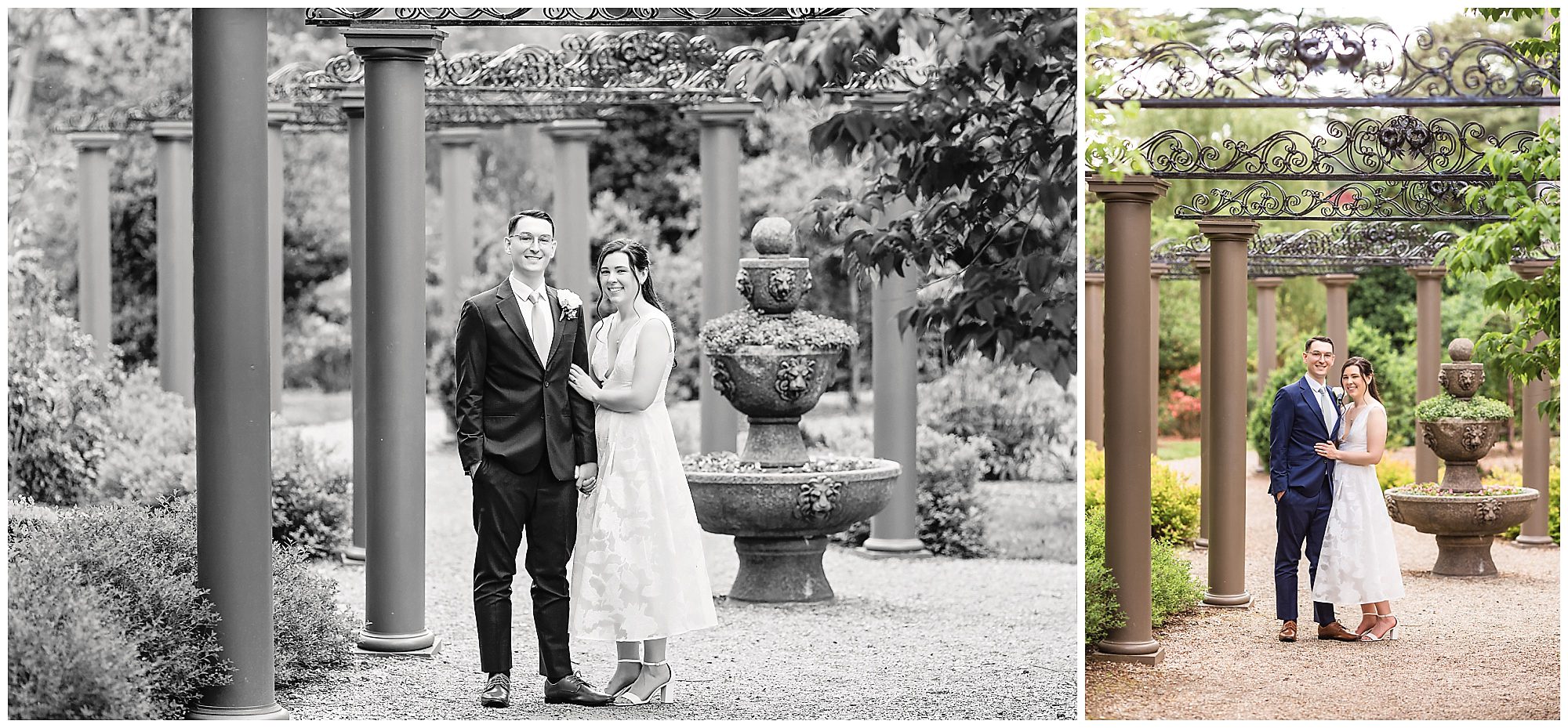 Wickham Park elopement portraits under the arches